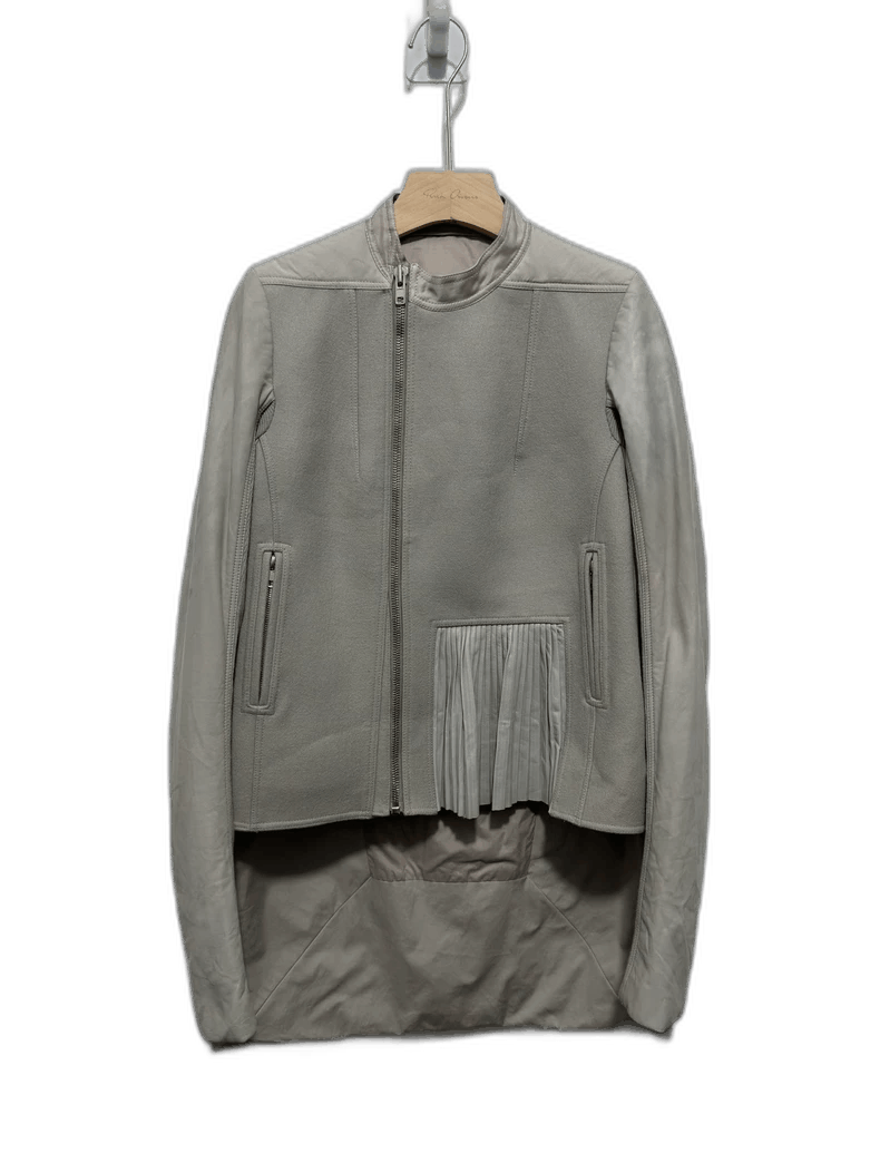 Rick Owens rick owens gray wool and leather jacket Size US M / EU 48-50 / 2 - 1 Thumbnail