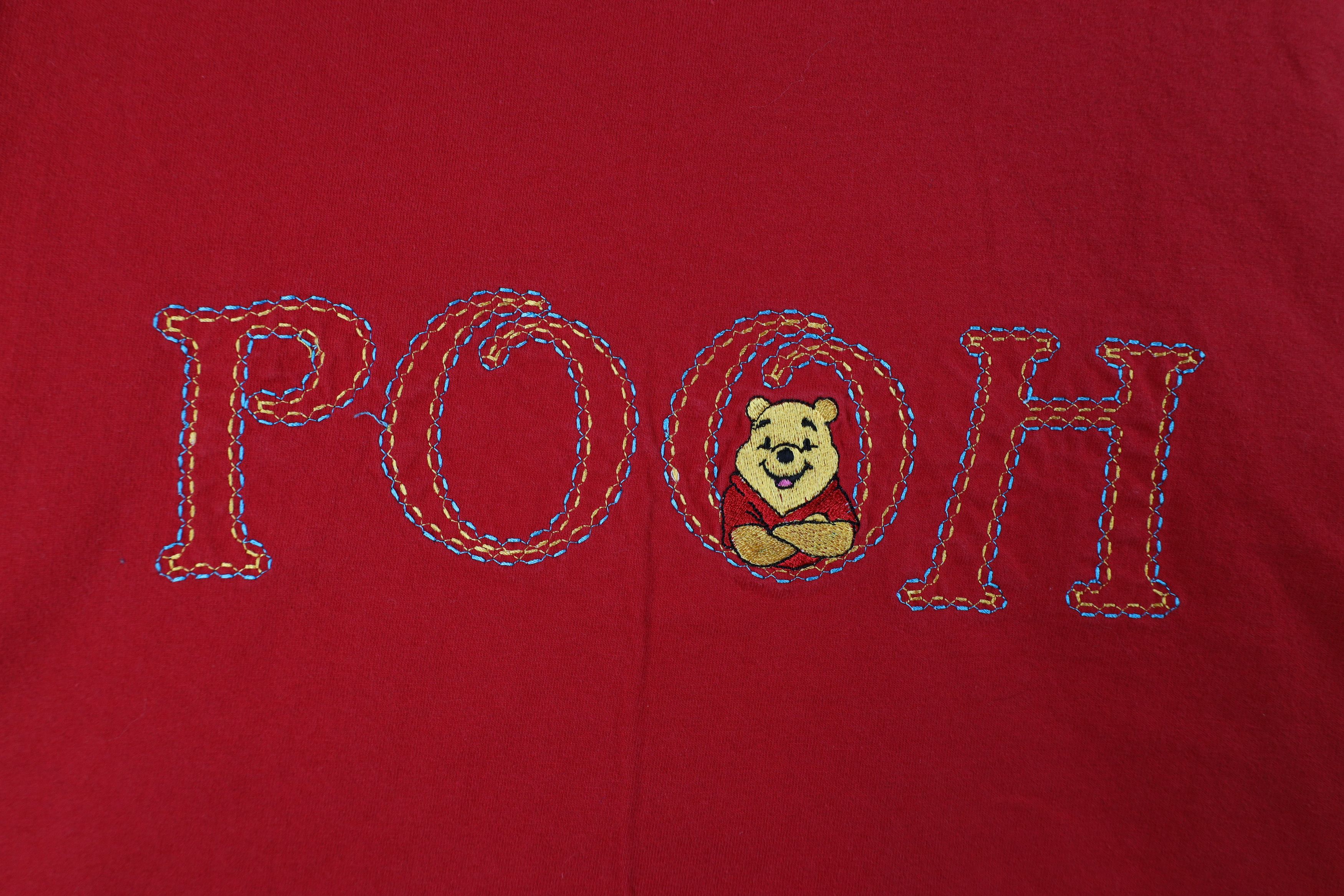 Disney × Vintage Vintage 90s Disney Spell Winnie the Pooh T-Shirt Red Cotton Size L / US 10 / IT 46 - 4 Thumbnail