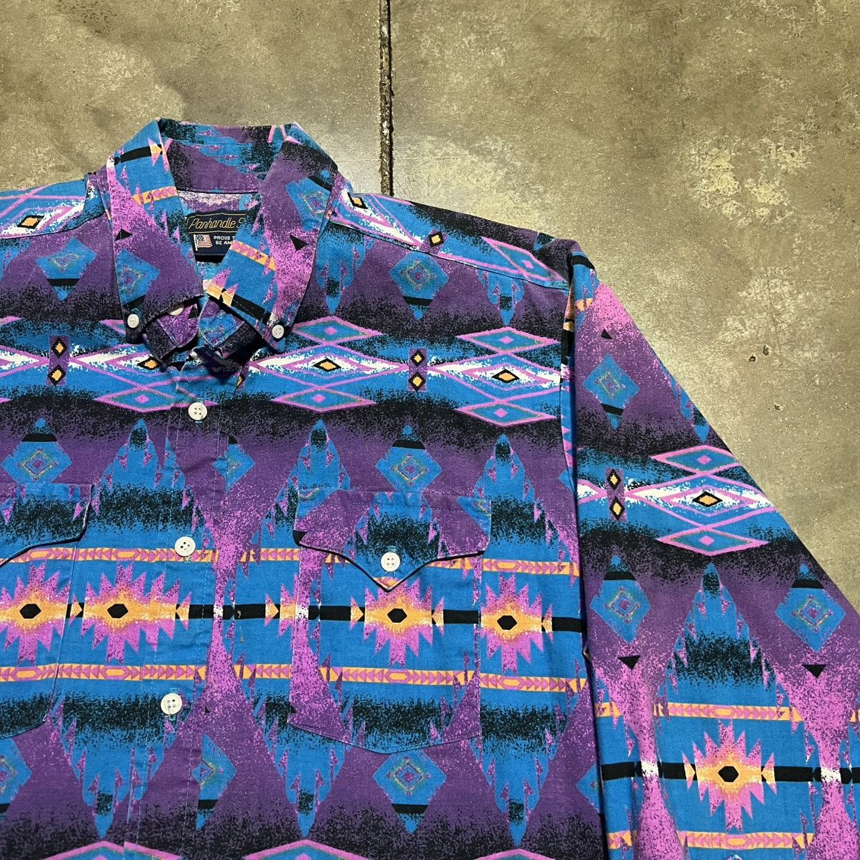Panhandle Slim Vintage 80s Panhandle Slim Aztec Western Shirt Button Up USA Size US M / EU 48-50 / 2 - 5 Thumbnail