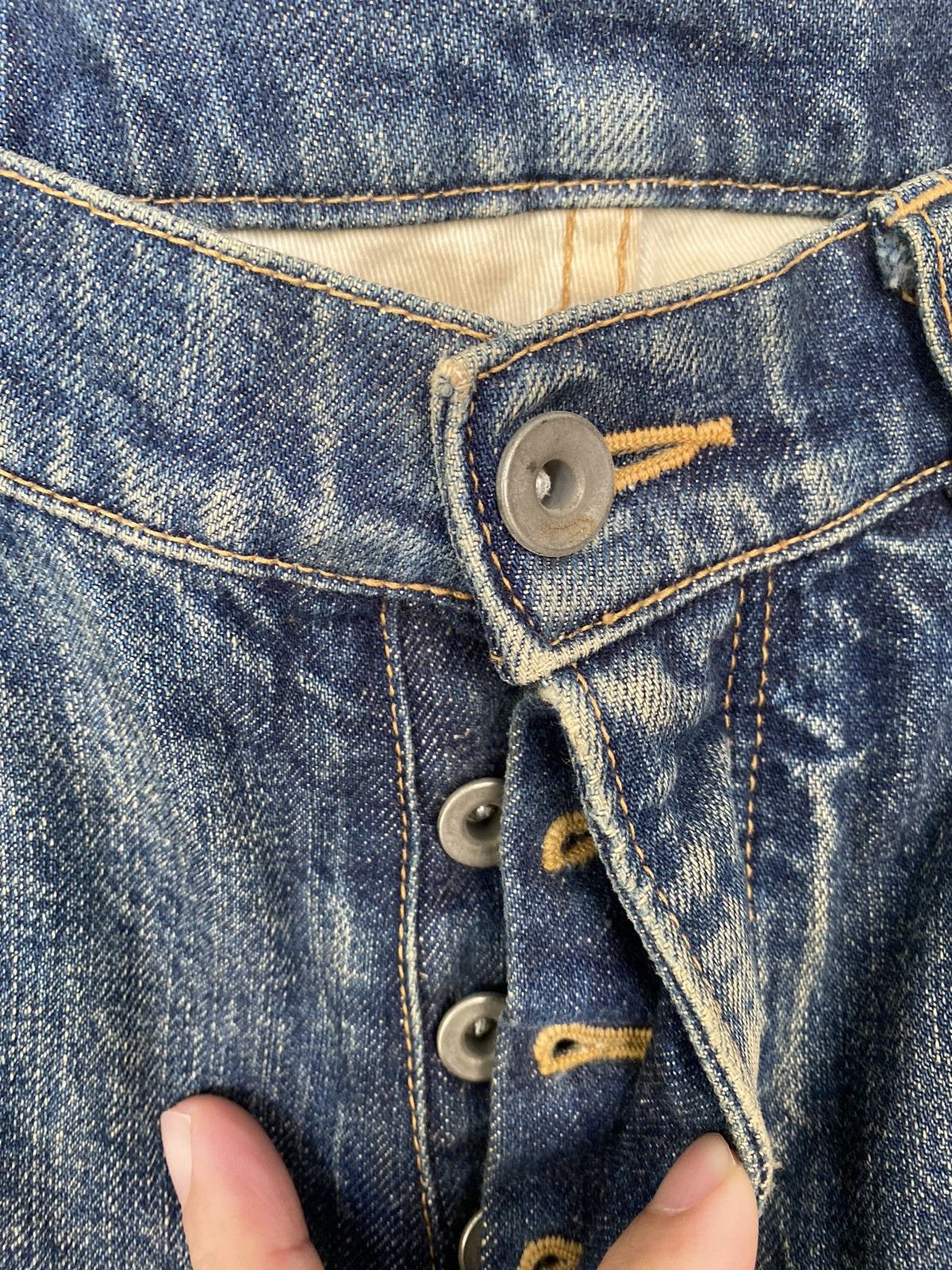Kazuyuki Kumagai Attachment Indigo Wash and Rusty faded denim Size US 31 - 9 Thumbnail