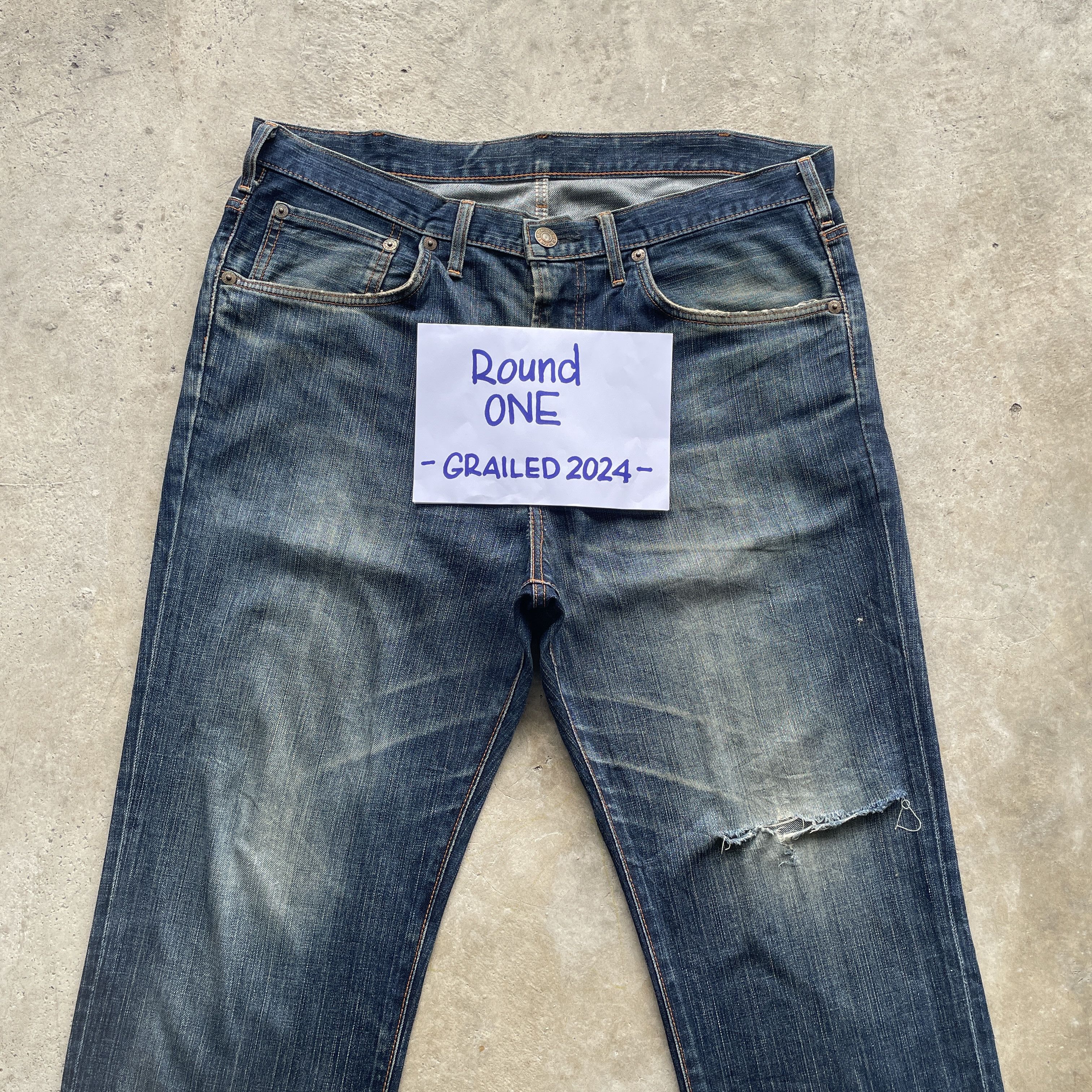 Edwin × Japanese Brand VINTAGE EDWIN JEANS FADED DENIM DISTRESSED PANTS W39x26.5 Size US 39 - 3 Thumbnail