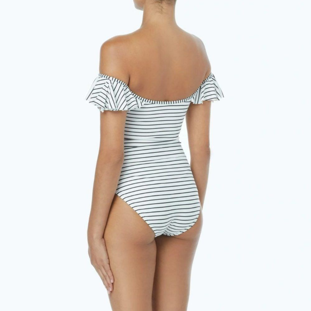 Vince Camuto NWT $118 New Vince Camuto Ruffle Off the Shoulder One Piece Size M / US 6-8 / IT 42-44 - 2 Thumbnail