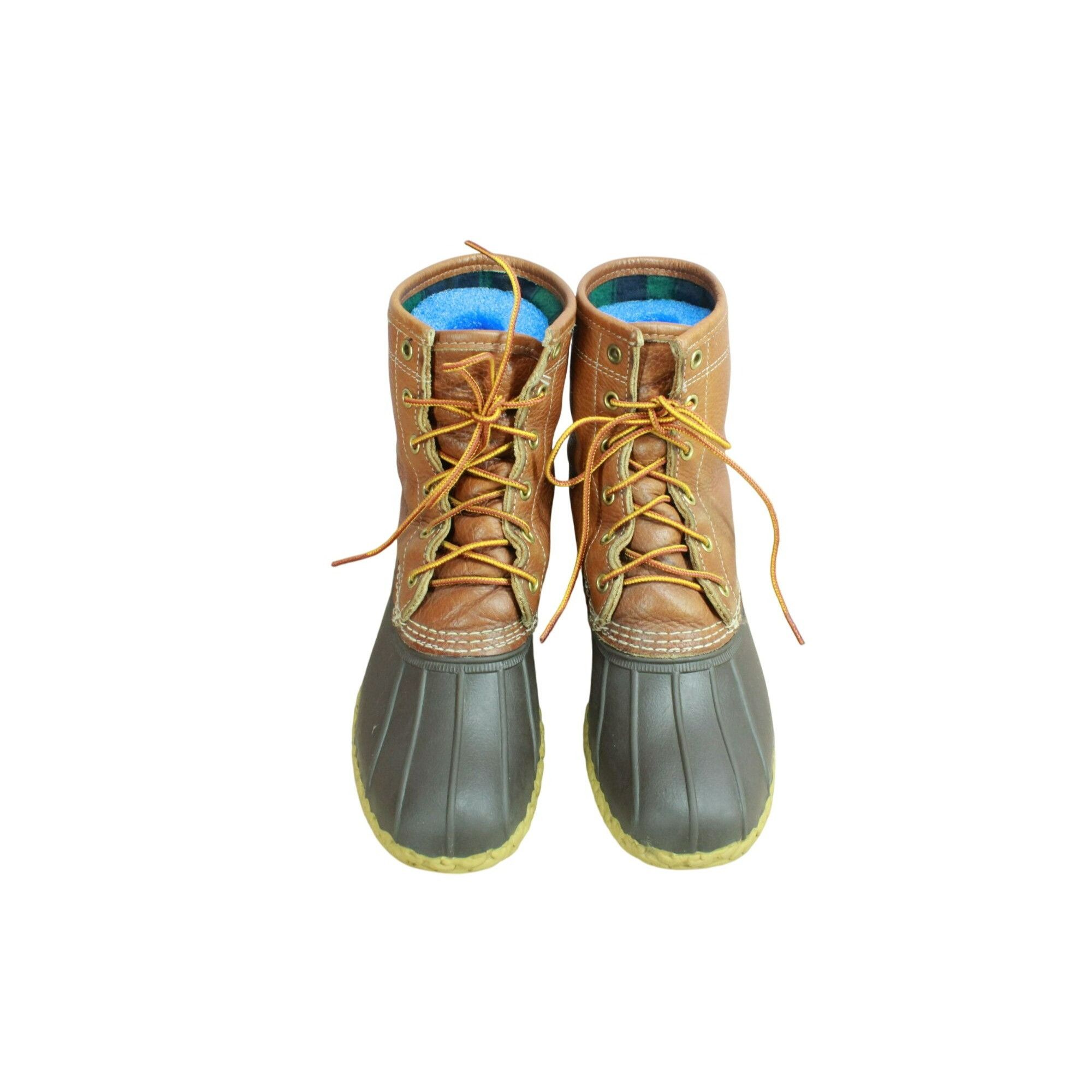 L.L. Bean × Leather LL Bean Women's Brown Lace Up Unlined Ankle Duck Boots Size US 9 / IT 39 - 5 Thumbnail