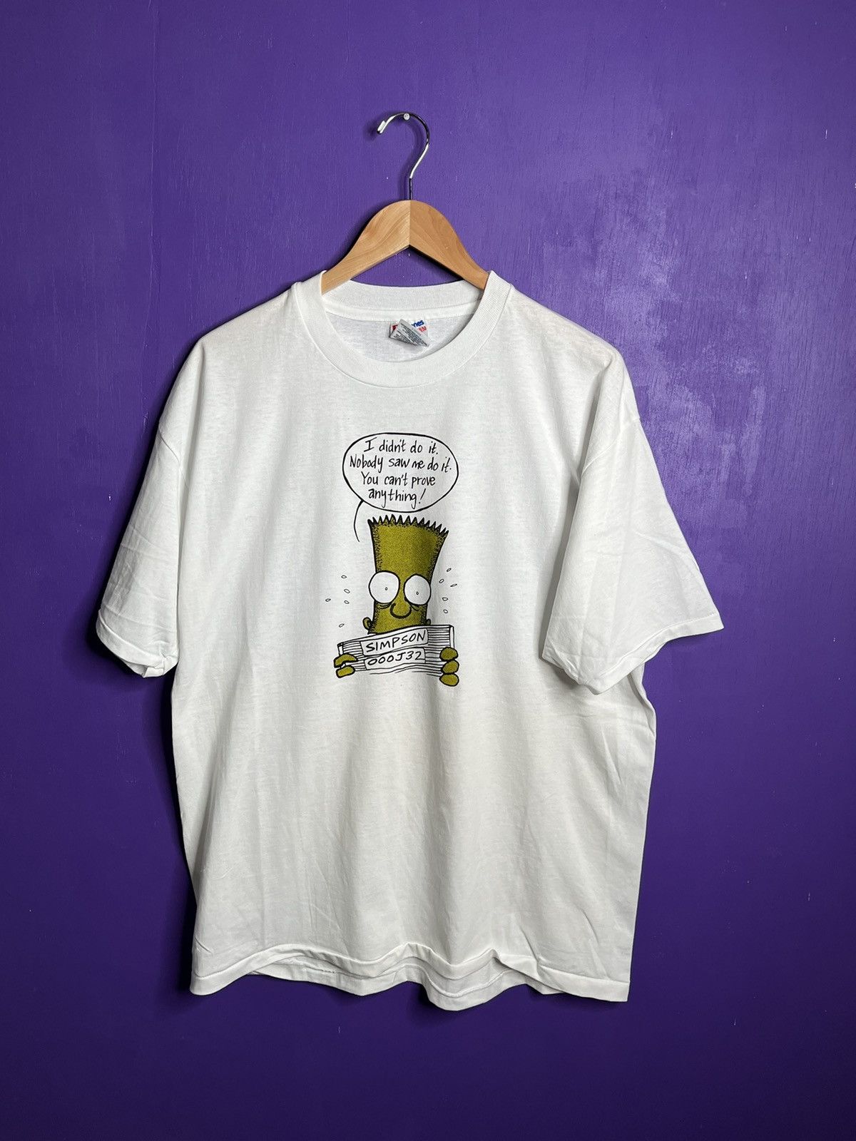 image of Made In USA Vintage 90's Bart Simpson Oj Simpson T-Shirt in White, Men's (Size XL)