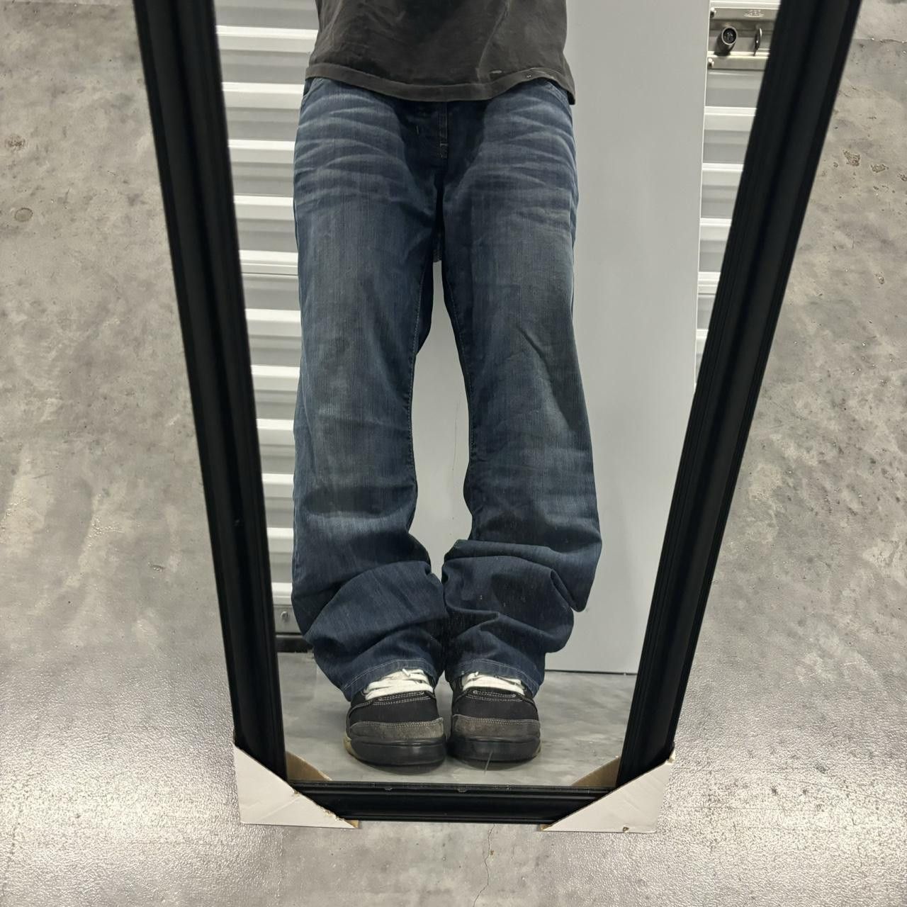 Japanese Brand × Vintage Crazy Vintage Y2K/2000s Grunge Dark Wash Bootcut Denim Jeans! Size US 34 / EU 50 - 1 Thumbnail