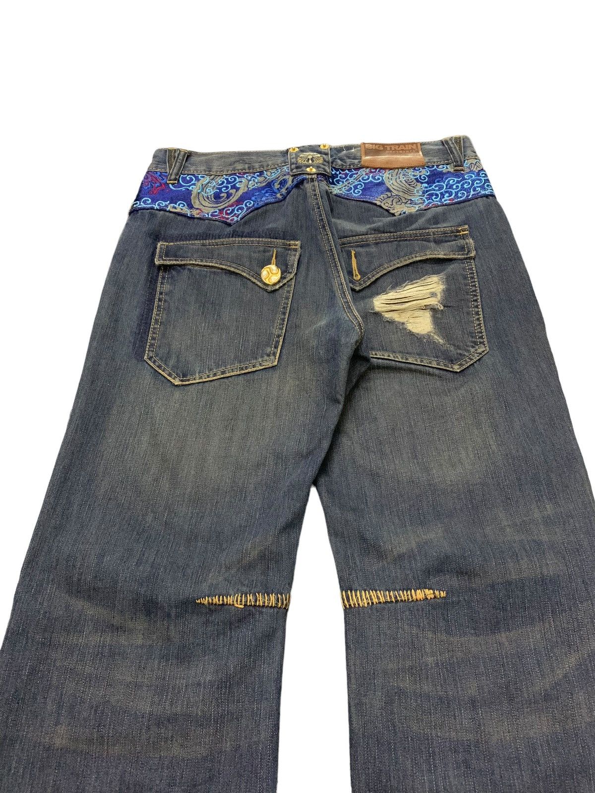 Japanese Brand × Kapital Osaka Big Train Japan Distressed Loose Crafted Jeans Size US 32 / EU 48 - 3 Thumbnail