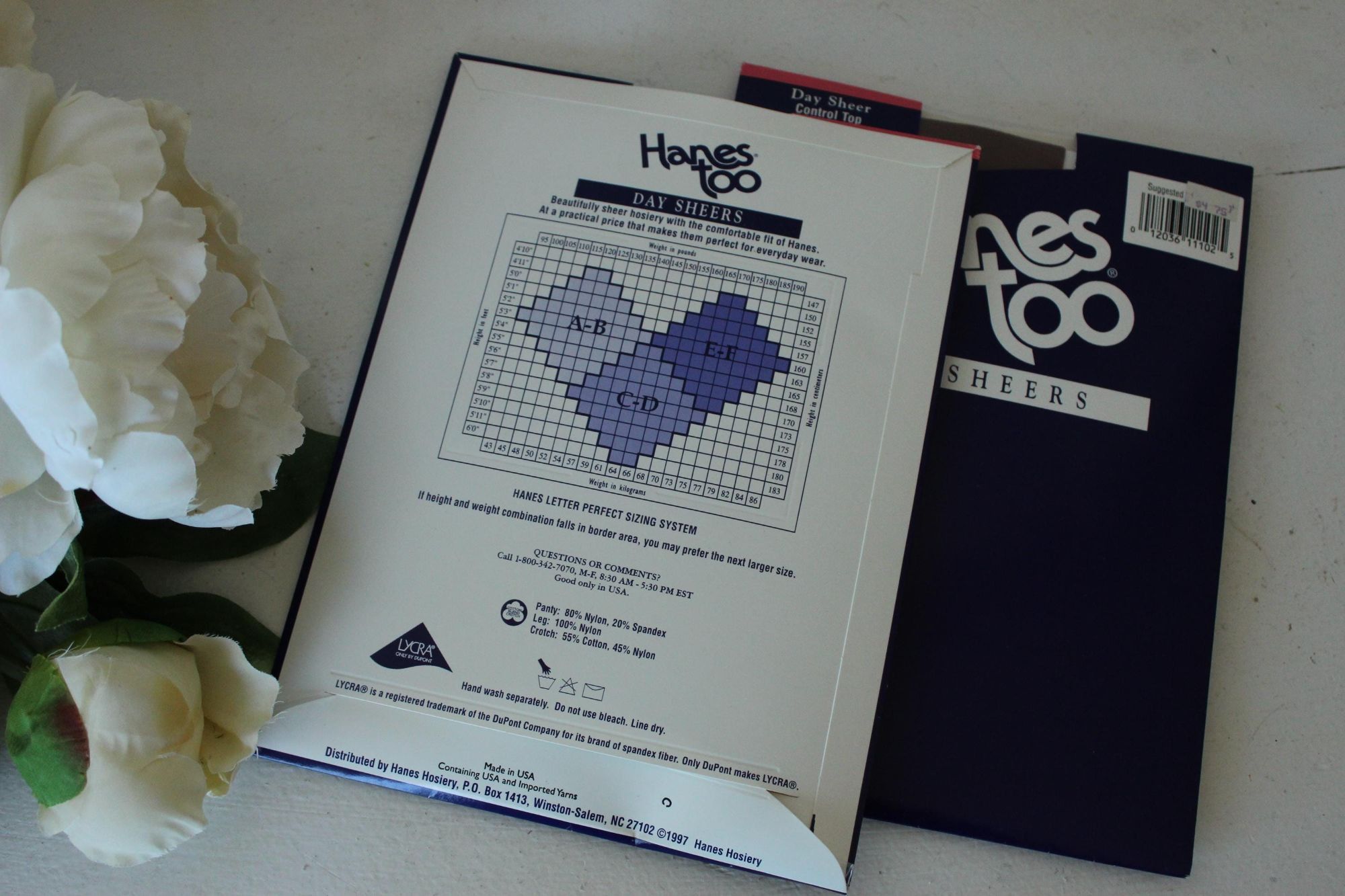Hanes Vintage 1980s 1990s Pantyhose, New NOS Hanes Too, Control To Size ONE SIZE - 5 Thumbnail