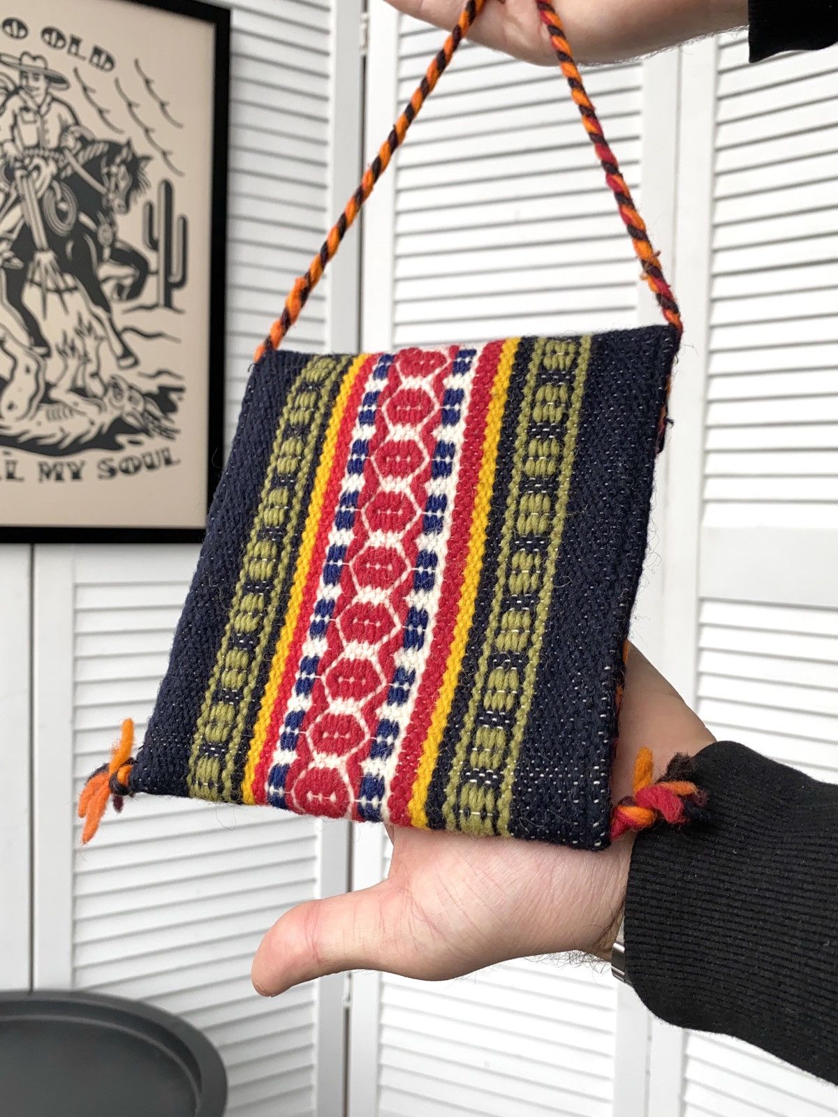 Vintage Vintage Custom Wool Knit Navajo Crossbody Bag Size ONE SIZE - 10 Thumbnail