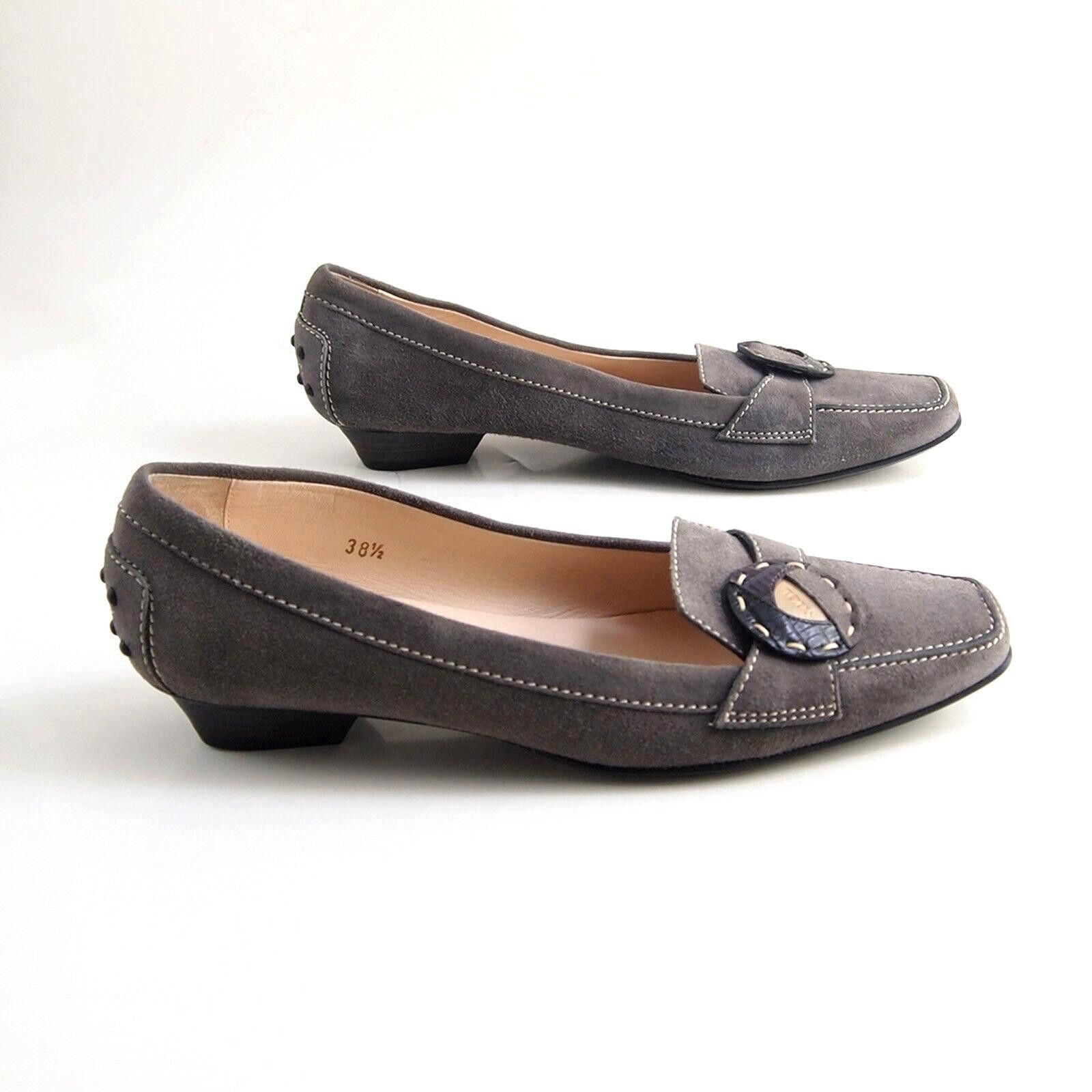 Tod's Tod's Flats Pumps Gray Suede Womens 38.5 US 8.5 $520 Size US 8.5 / IT 38.5 - 5 Thumbnail