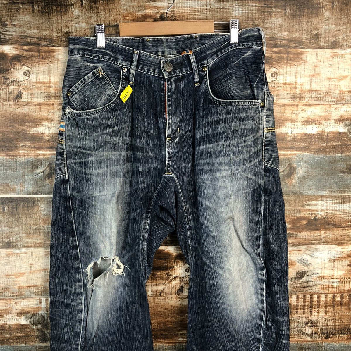 Edwin DLL Edwin Blue Distressed Denim Pants #C130 Size US 32 / EU 48 - 4 Thumbnail