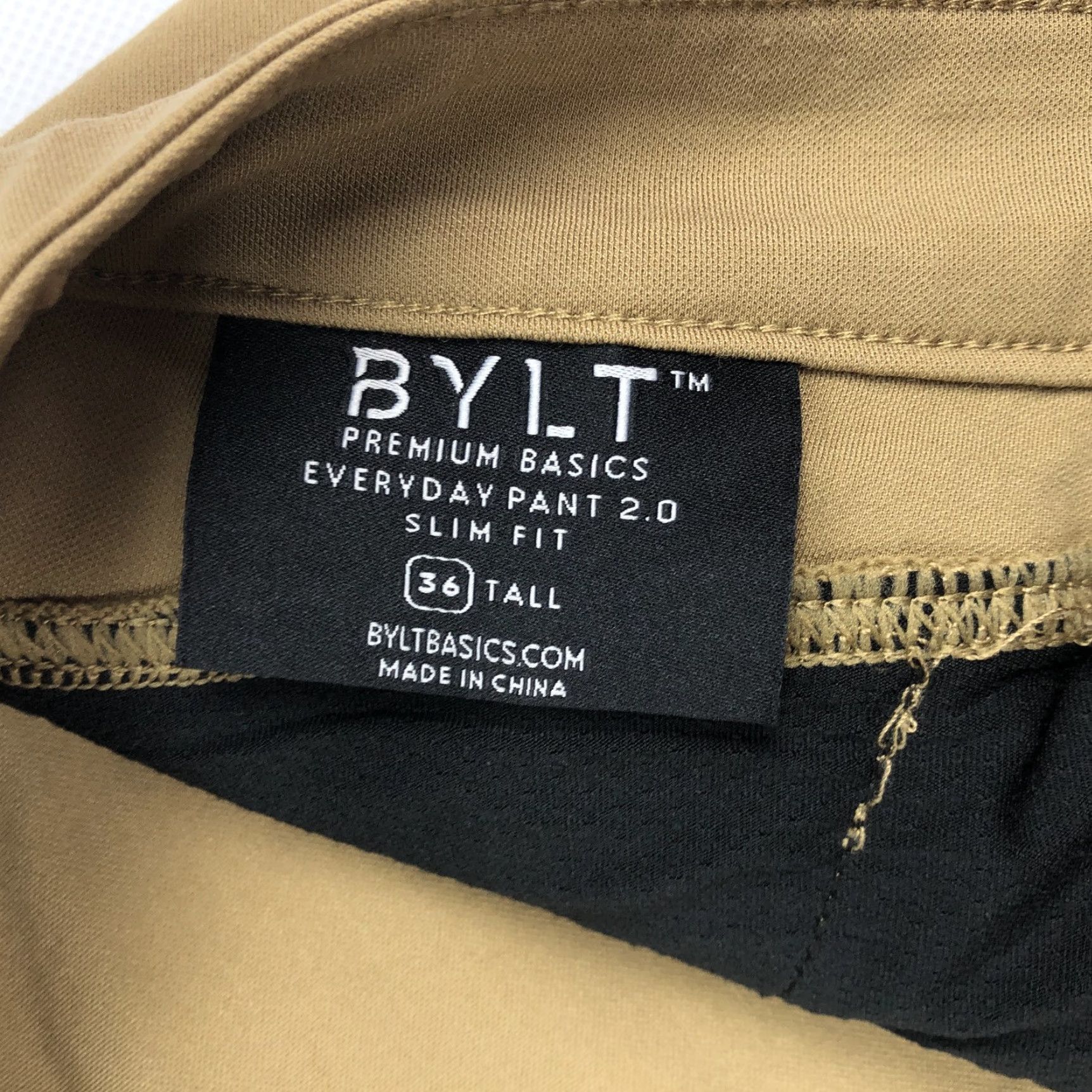 Vintage BYLT Everyday Pant 2.0 Slim Fit Chino 36 Tall Khaki Men Pant Size US 36 / EU 52 - 5 Thumbnail
