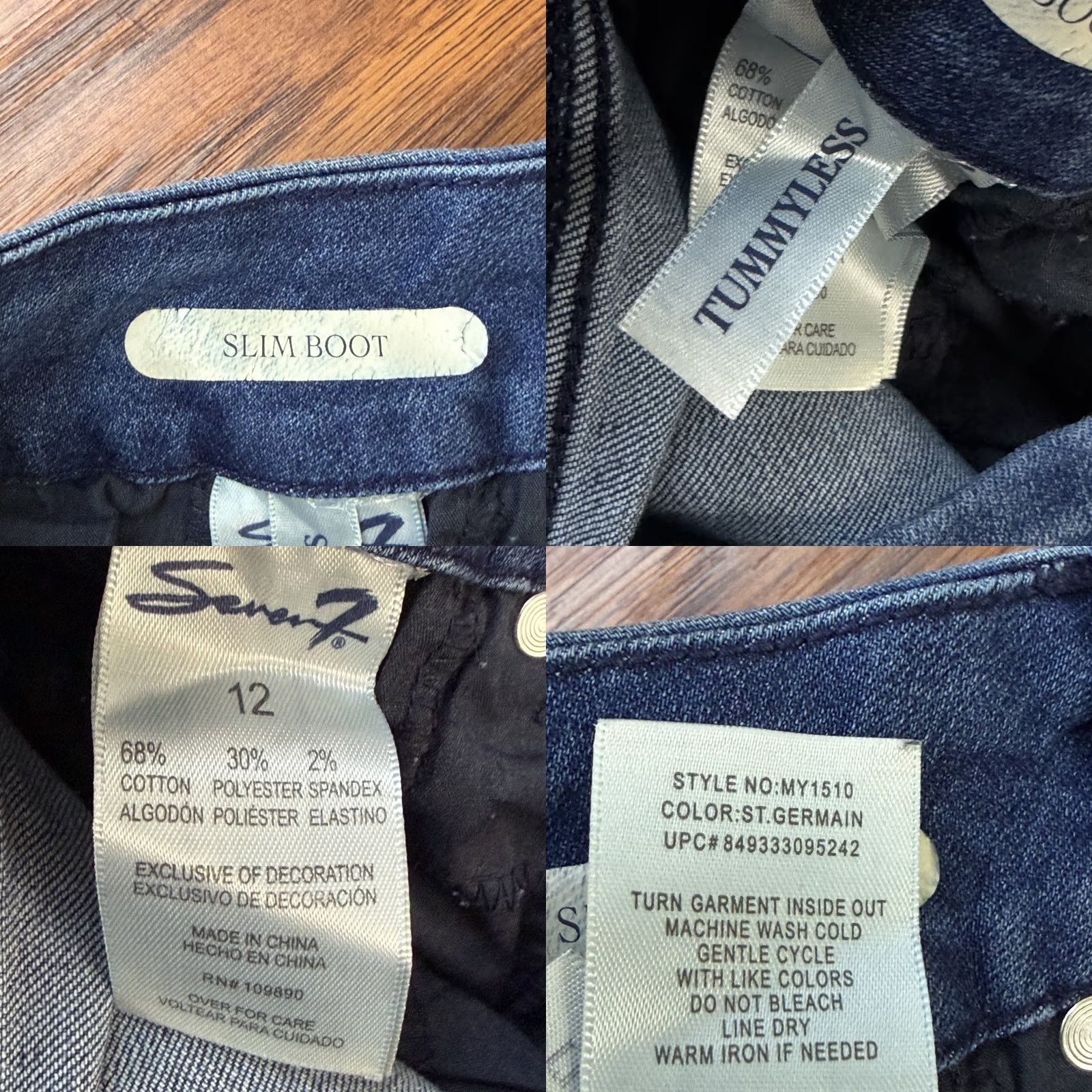 Vintage Seven7 Jeans Women 12 Boot Cut Slim Low Rise Dark Wash Stretch Denim 30x31 Blue Cotton Blend Regular Inseam 31 Jeans Womens Boots Cut Stretch Size 34" / US 12 / IT 48 - 9 Thumbnail