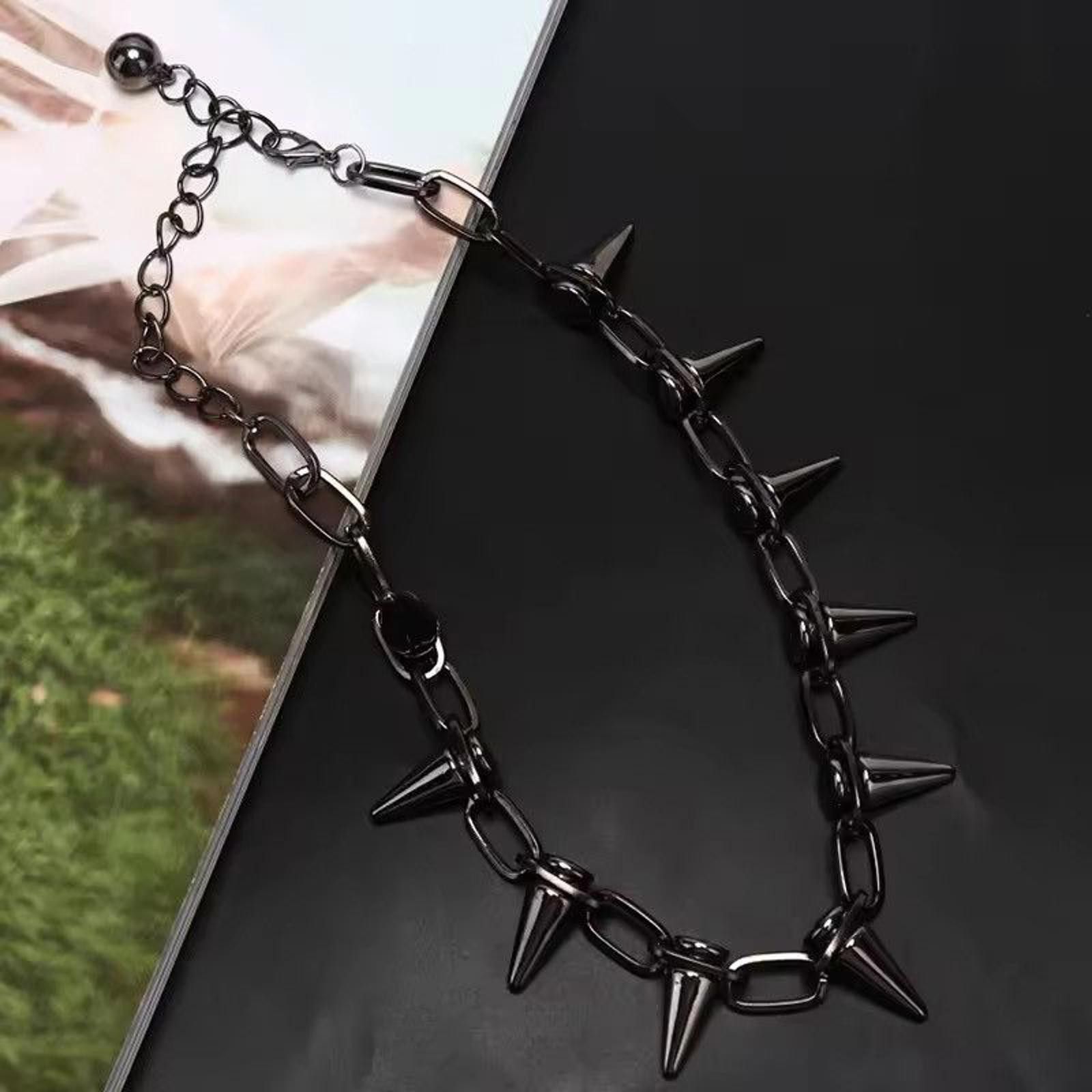 Japanese Brand Black Spiked Chain Necklace Size ONE SIZE - 4 Thumbnail