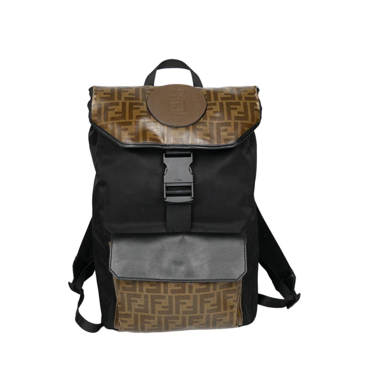 image of Fendi Black/brown Zucca Backpack, Men's