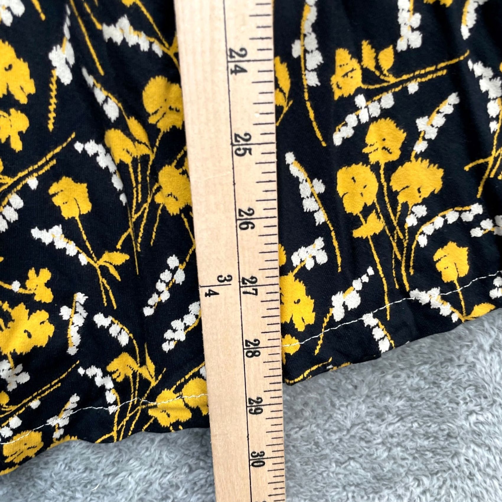 Anthropologie VINTAGE Maeve Dress Women S Black Yellow Floral Short Sleeve Fit Flare Anthropologie Size 28" / US 6 / IT 42 - 6 Thumbnail