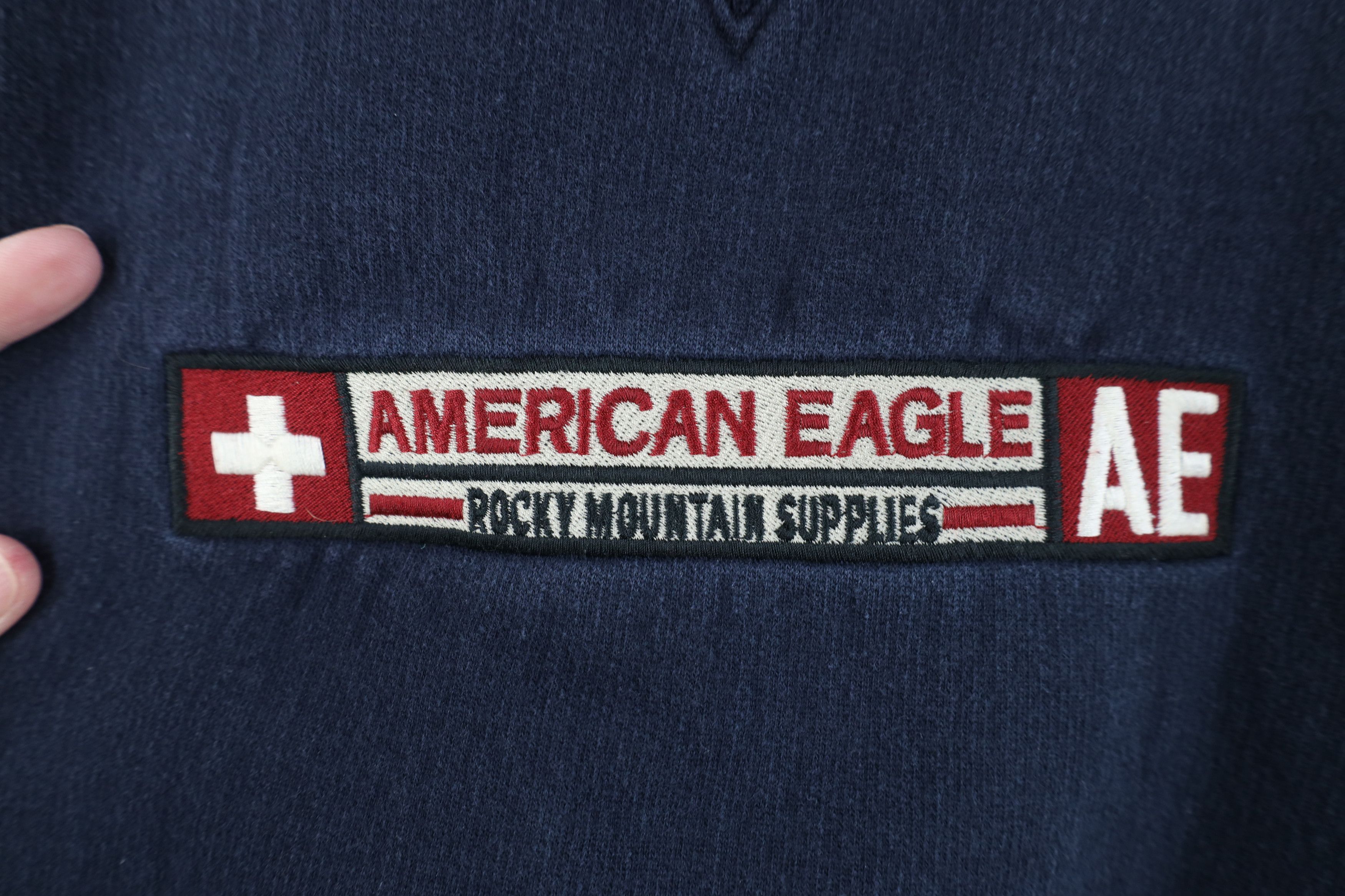 American Eagle Outfitters Vintage 90s Y2K American Eagle Logo Heavy Sweatshirt Blue Size M / US 6-8 / IT 42-44 - 4 Thumbnail