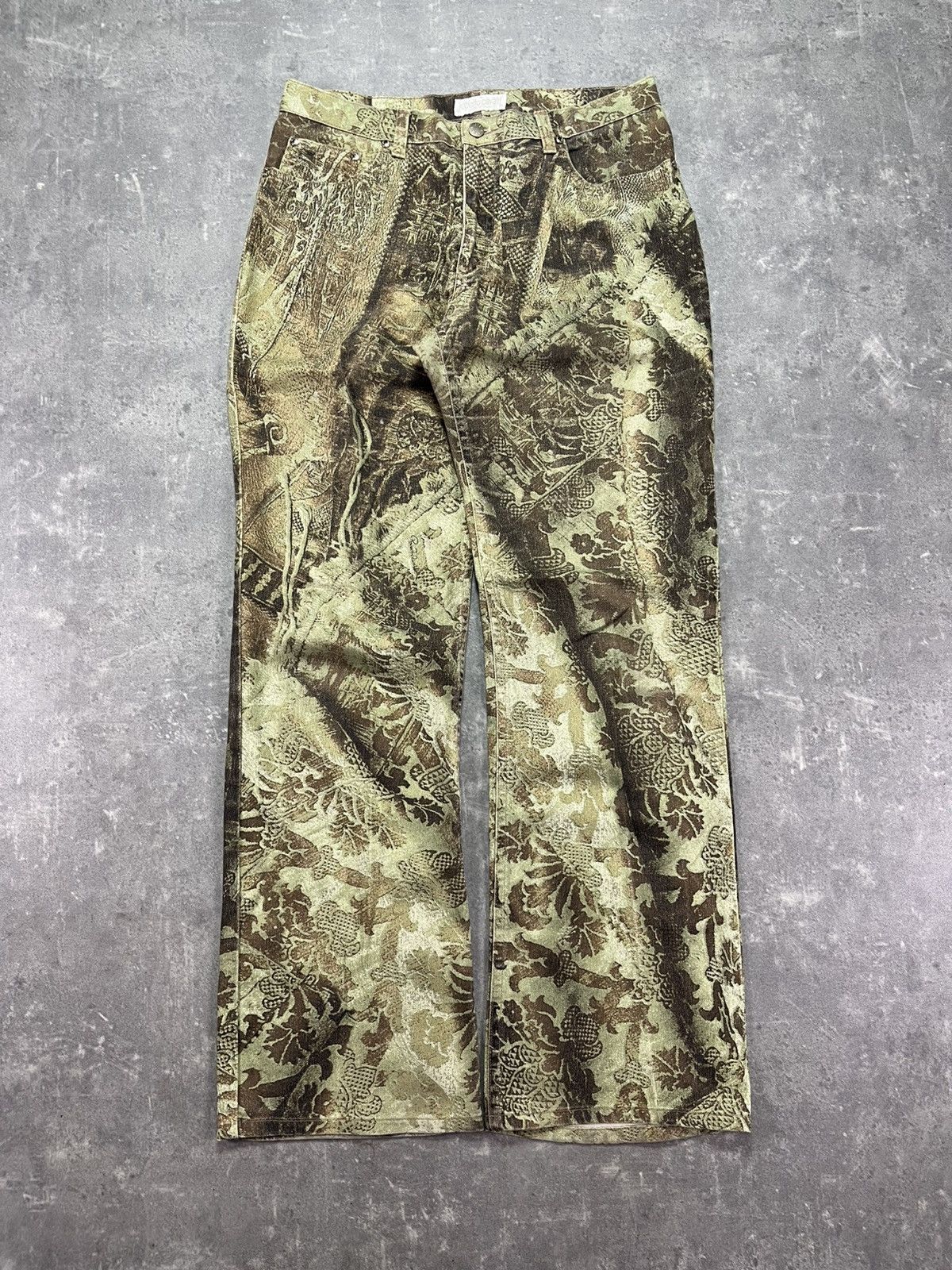 Roberto Cavalli Ornament Printed Flared Denim Jeans M 32