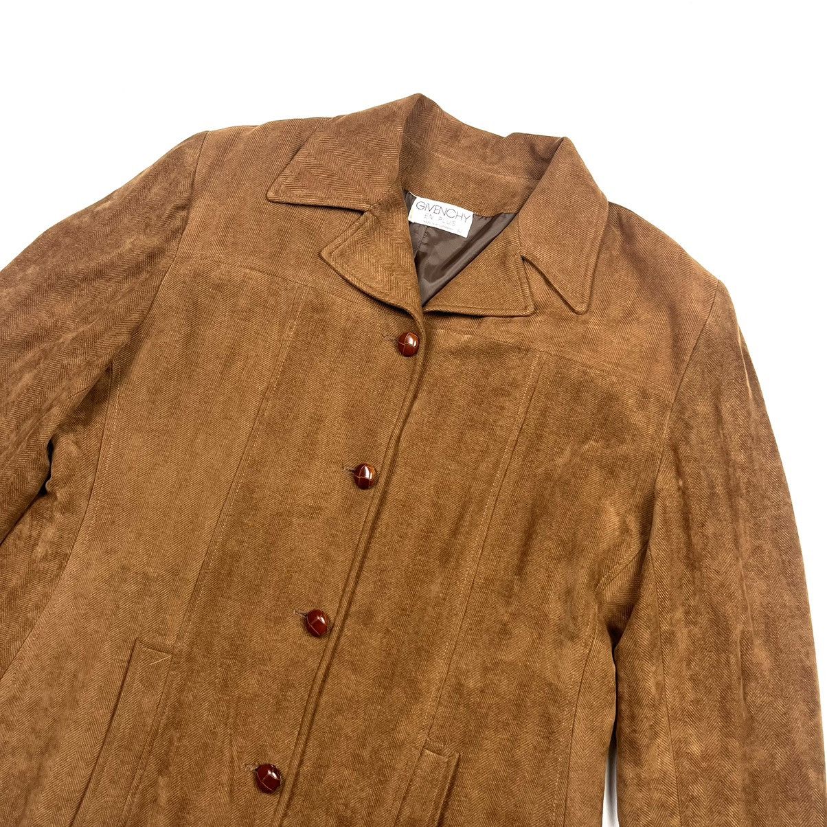 Givenchy × Vintage Vintage Givenchy 90s En Plus Long Blazwe Brown Size 42R - 4 Thumbnail