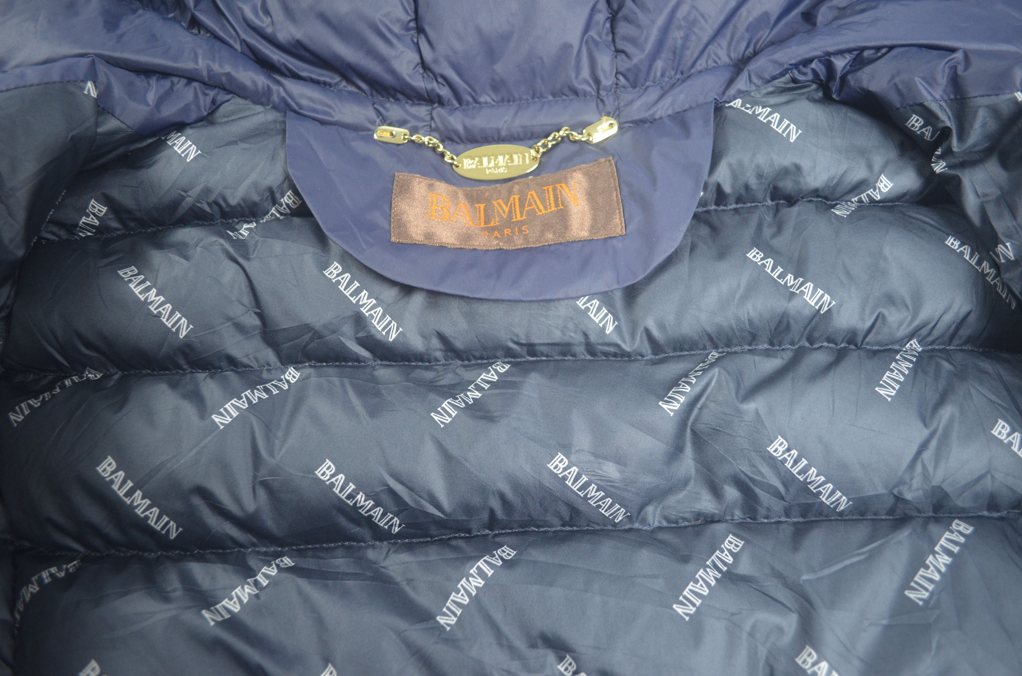 Balmain Paris Full Zip Waterproof Nylon Puffer Jacket