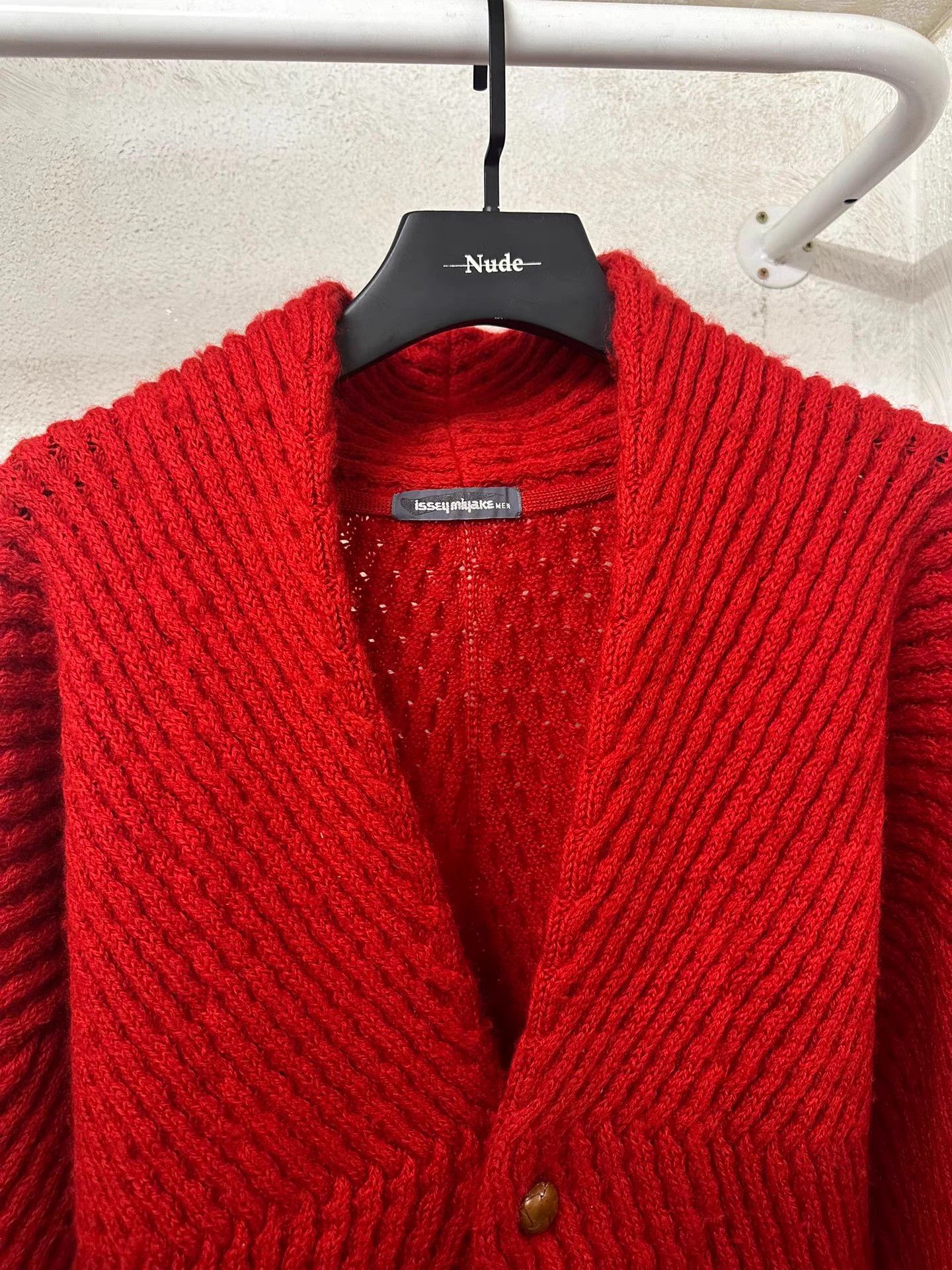 Issey Miyake issey miyake 90S Red Shawl Collar Cardigan K20 Size M / US 6-8 / IT 42-44 - 3 Thumbnail