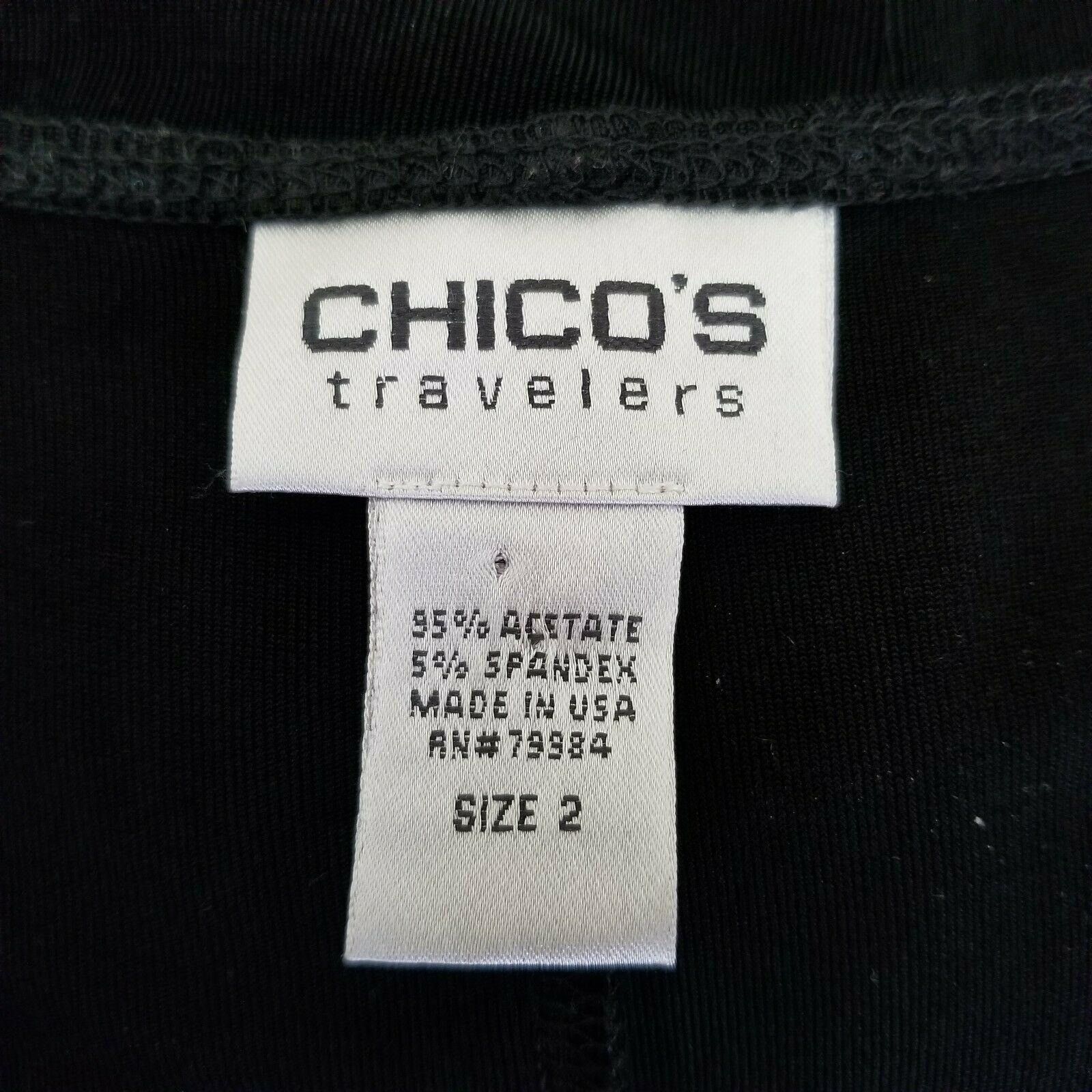 Vintage Chicos Travelers 2 Dress Black Stretch Knit USA Faux Wrap LB Size L / US 10 / IT 46 - 4 Thumbnail