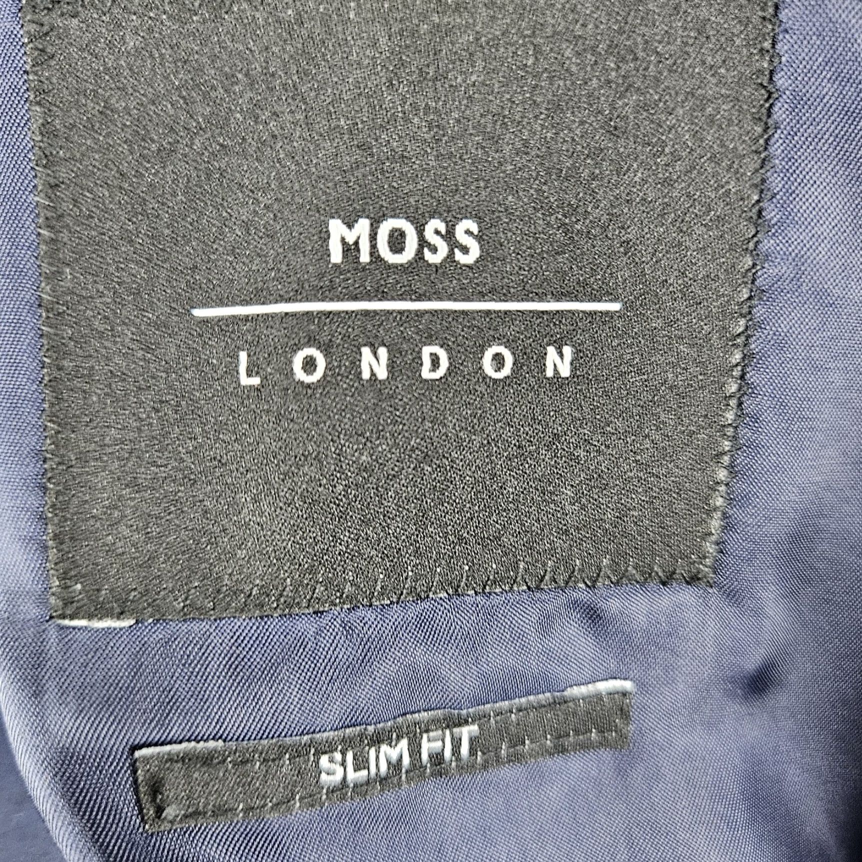 Doublet Moss London Navy Slim Fit V2 2 Button Double Vented Notch Blazer Sport Coat 36S Size 36R - 3 Thumbnail