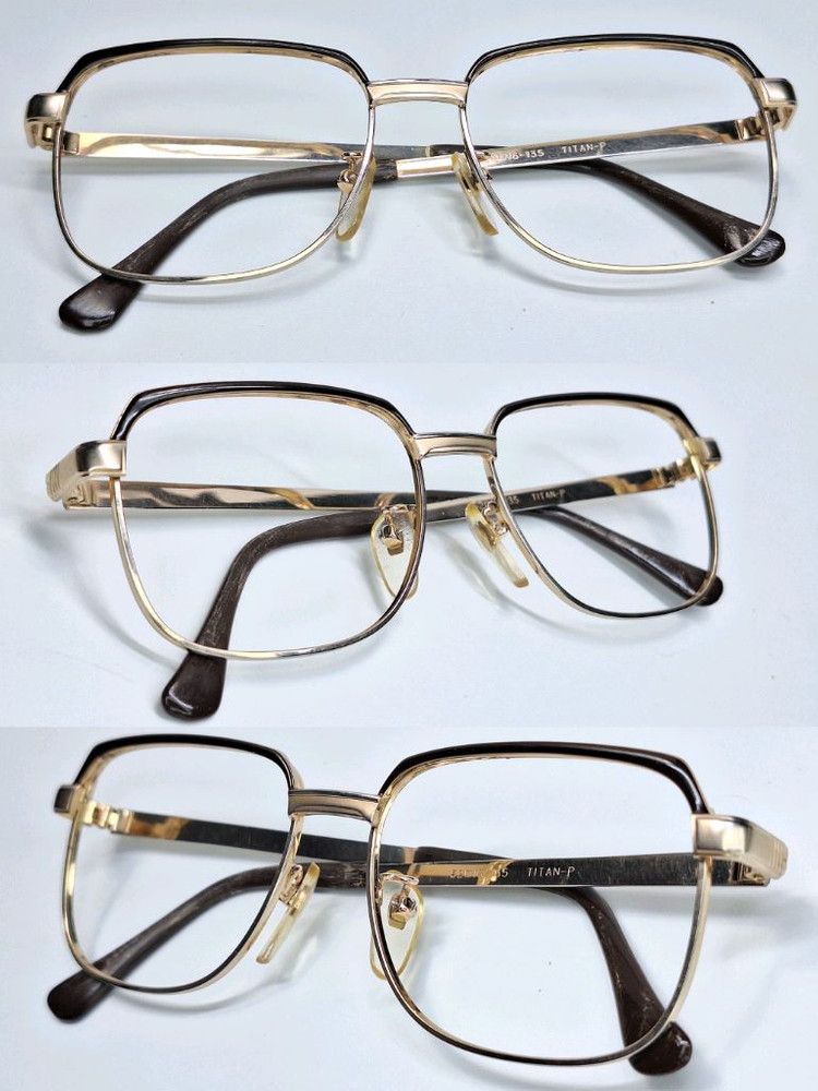 Other 80s Japan Vintage Ggron Pure Titanium Browline Point Glasses Size ONE SIZE - 3 Thumbnail
