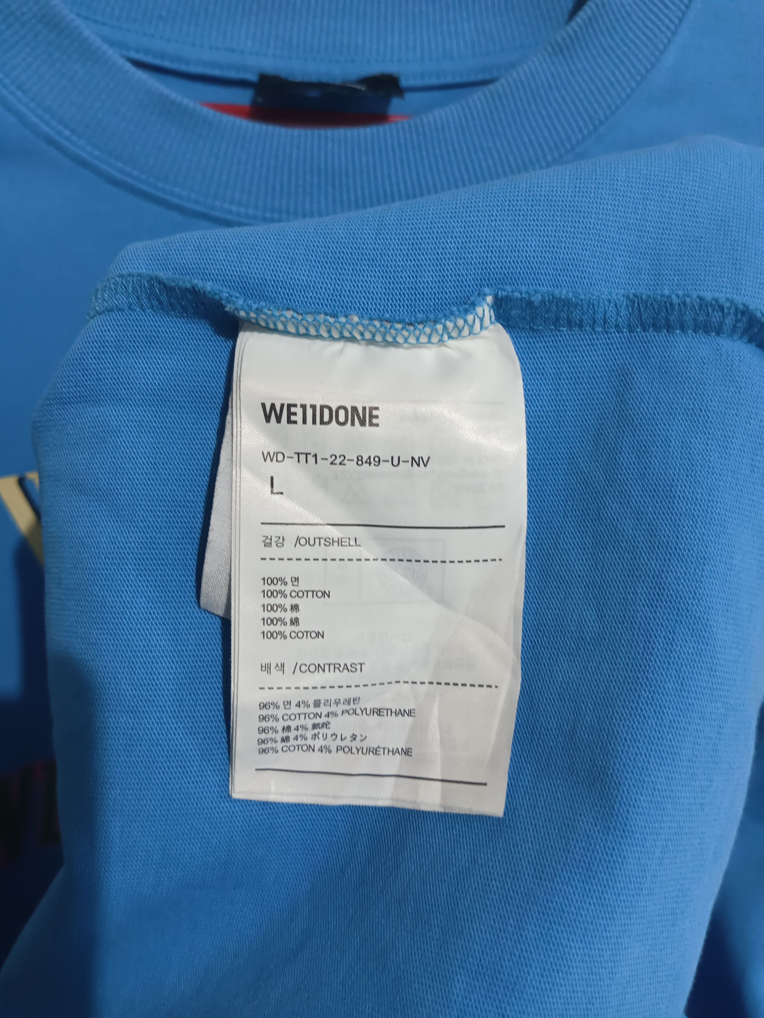WE11DONE We11done Blue "WordArt" Multi-Logo Long Sleeve Size US L / EU 52-54 / 3 - 5 Thumbnail