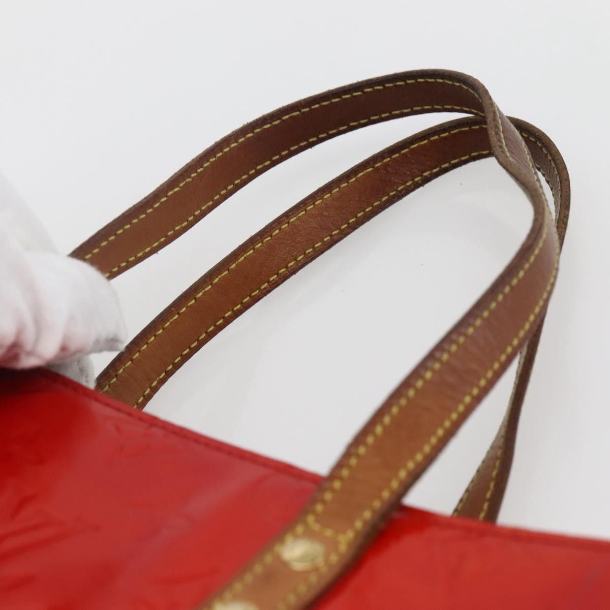 Louis Vuitton LOUIS VUITTON Monogram Vernis Reade MM Hand Bag Red Rouge Size ONE SIZE - 8 Thumbnail