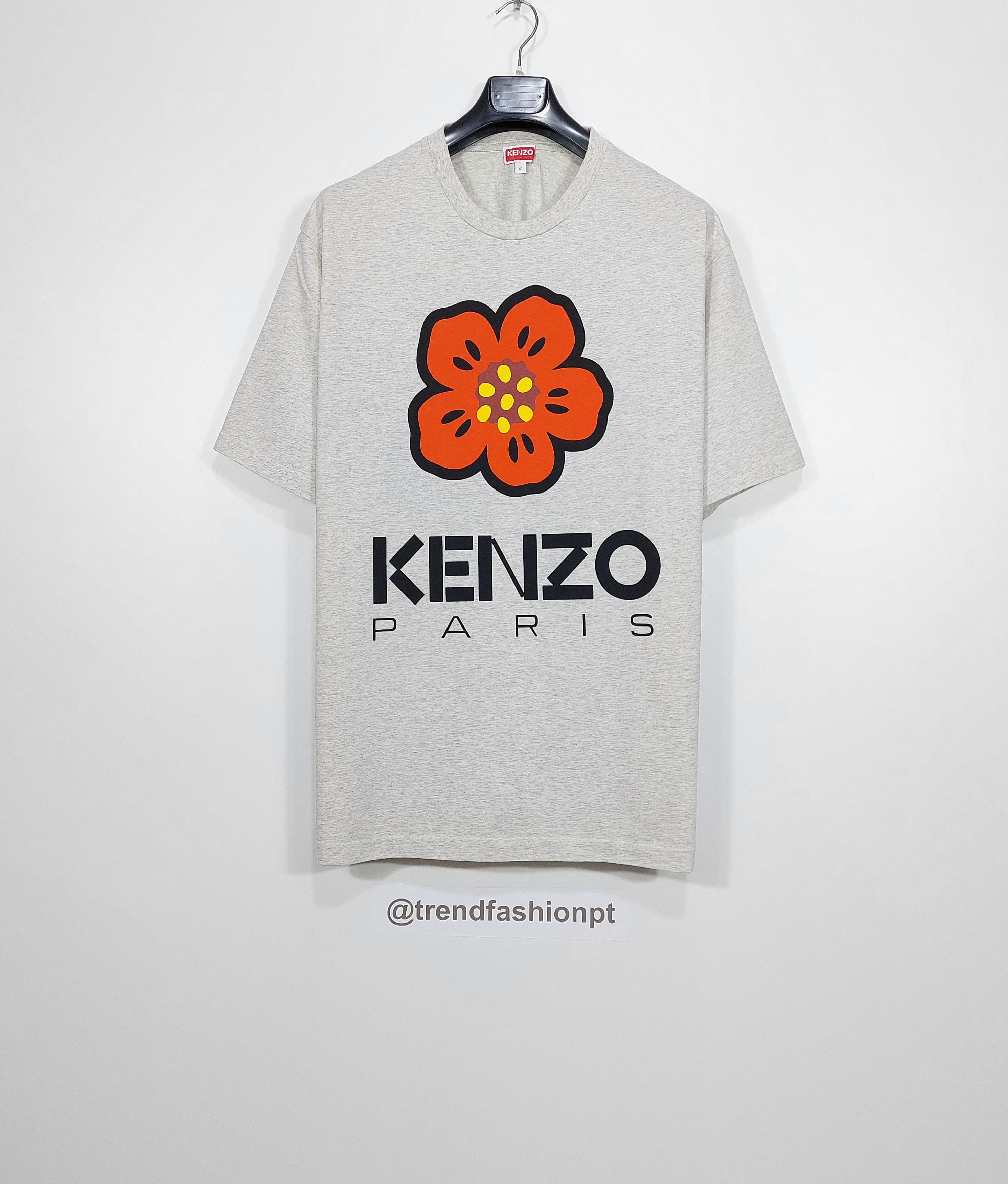 Kenzo flower print cotton tshirt - grey XL Size US XL / EU 56 / 4 - 1 Thumbnail