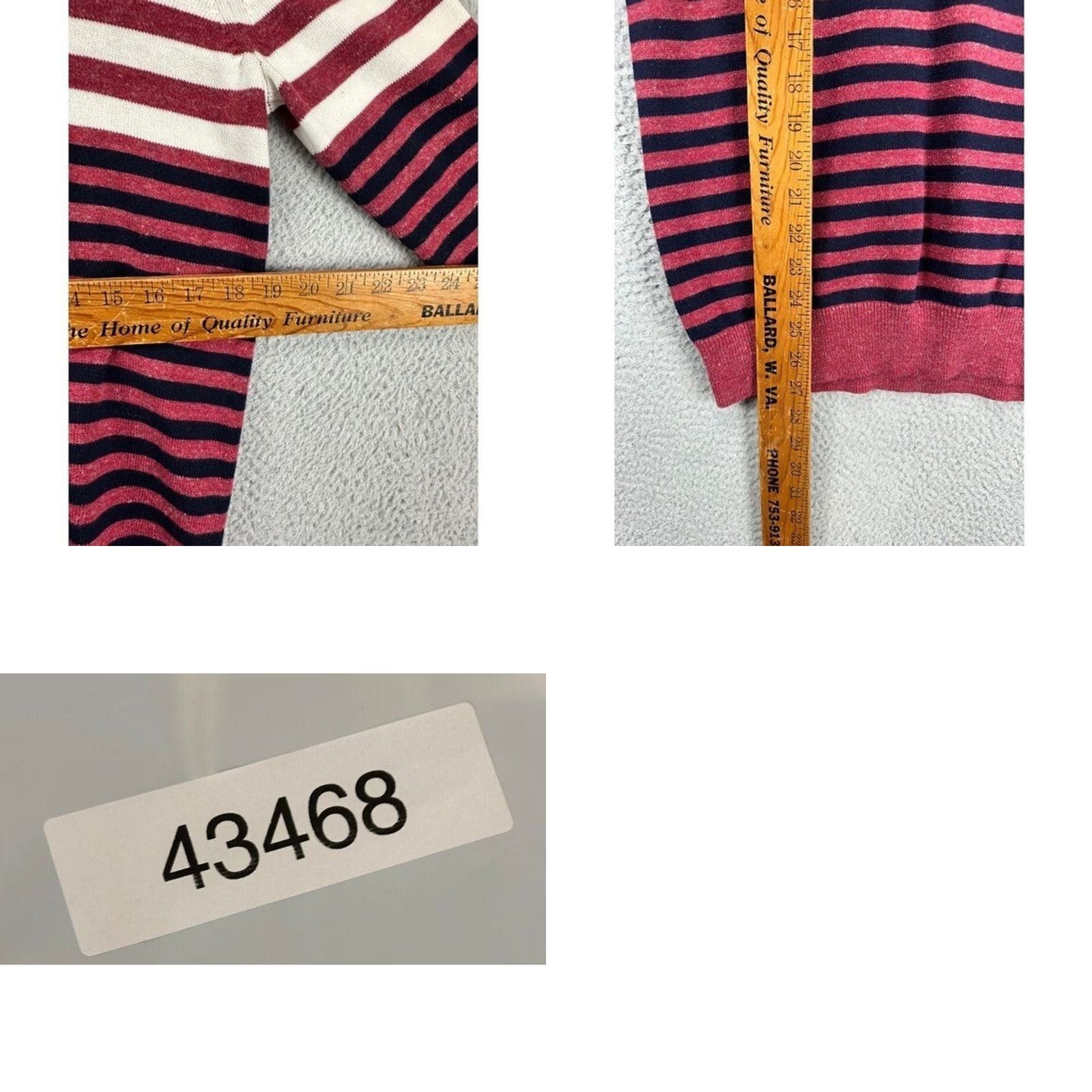 Express Express V-Neck Sweater Mens Medium Red Striped Long Sleeve Pullover NEW Size US M / EU 48-50 / 2 - 8 Thumbnail