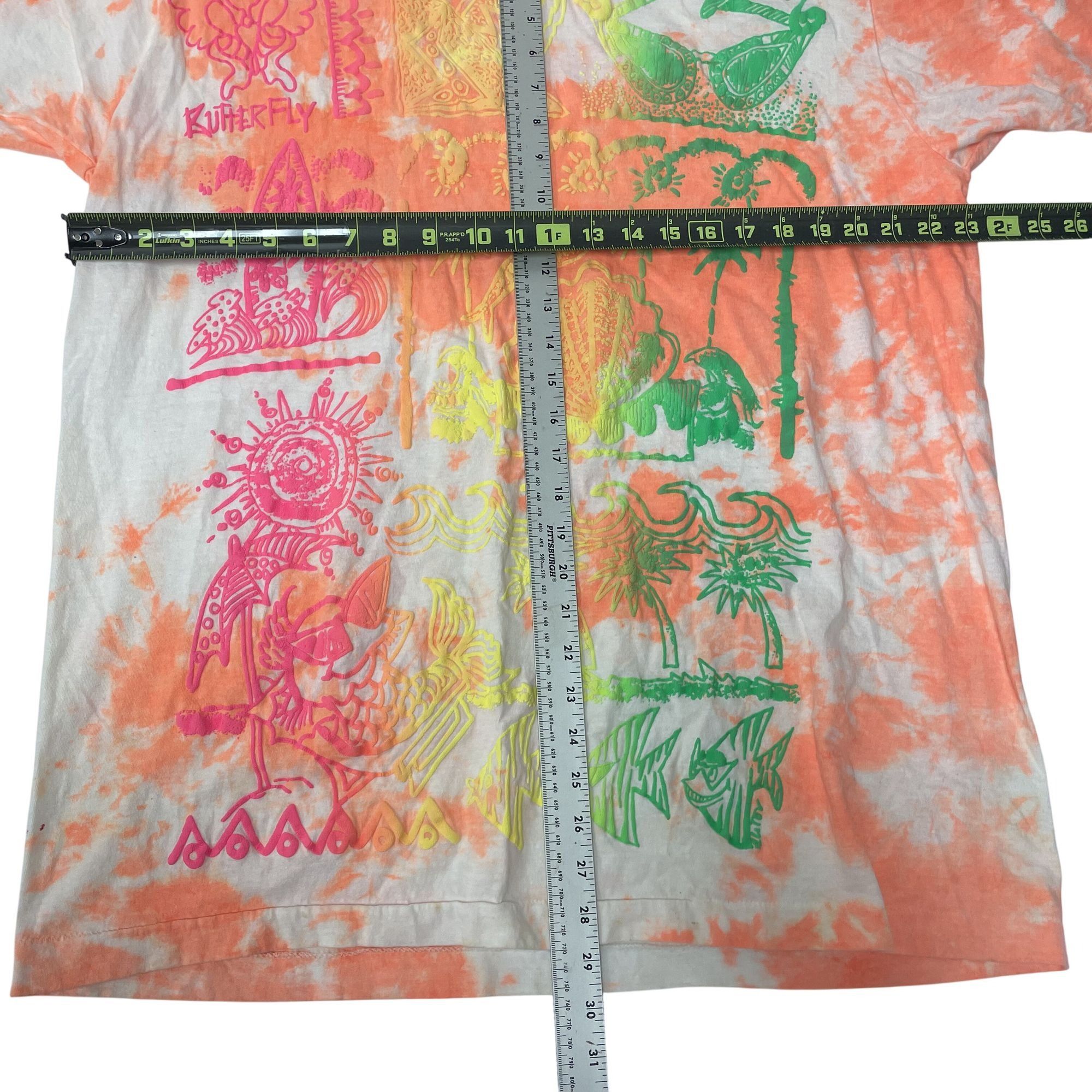 Other Vtg Screen Stars NEON TIE DYE Tropical Butterfly T Shirt Size US XXL / EU 58 / 5 - 10 Thumbnail