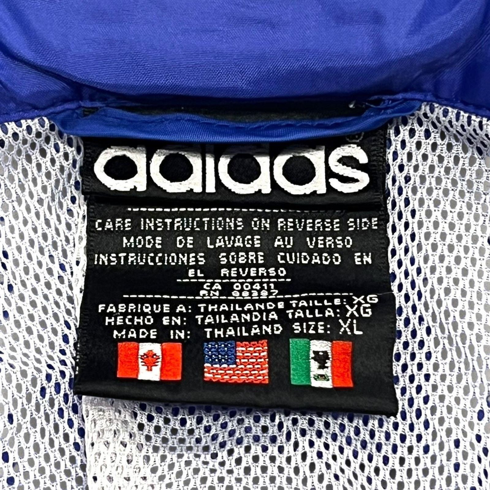 Adidas Adidas Vintage Blue Track Jacket w/ White Stripes Size US XL / EU 56 / 4 - 6 Thumbnail