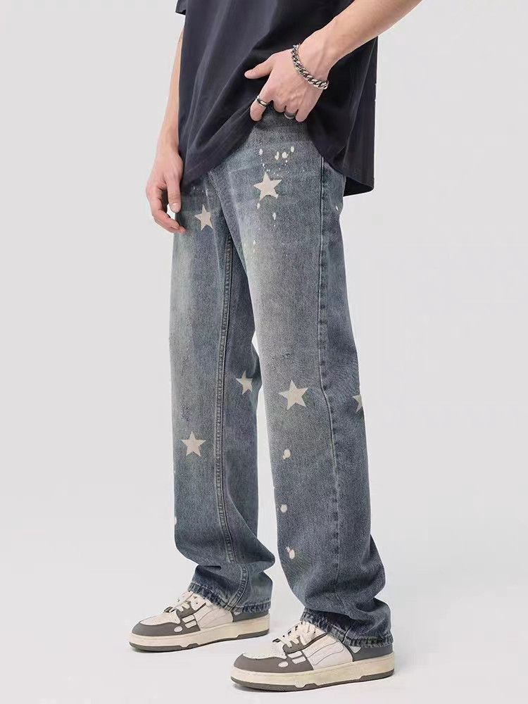 Designer × Japanese Brand Vintage Star Print High Street Jeans Size US 30 / EU 46 - 3 Thumbnail
