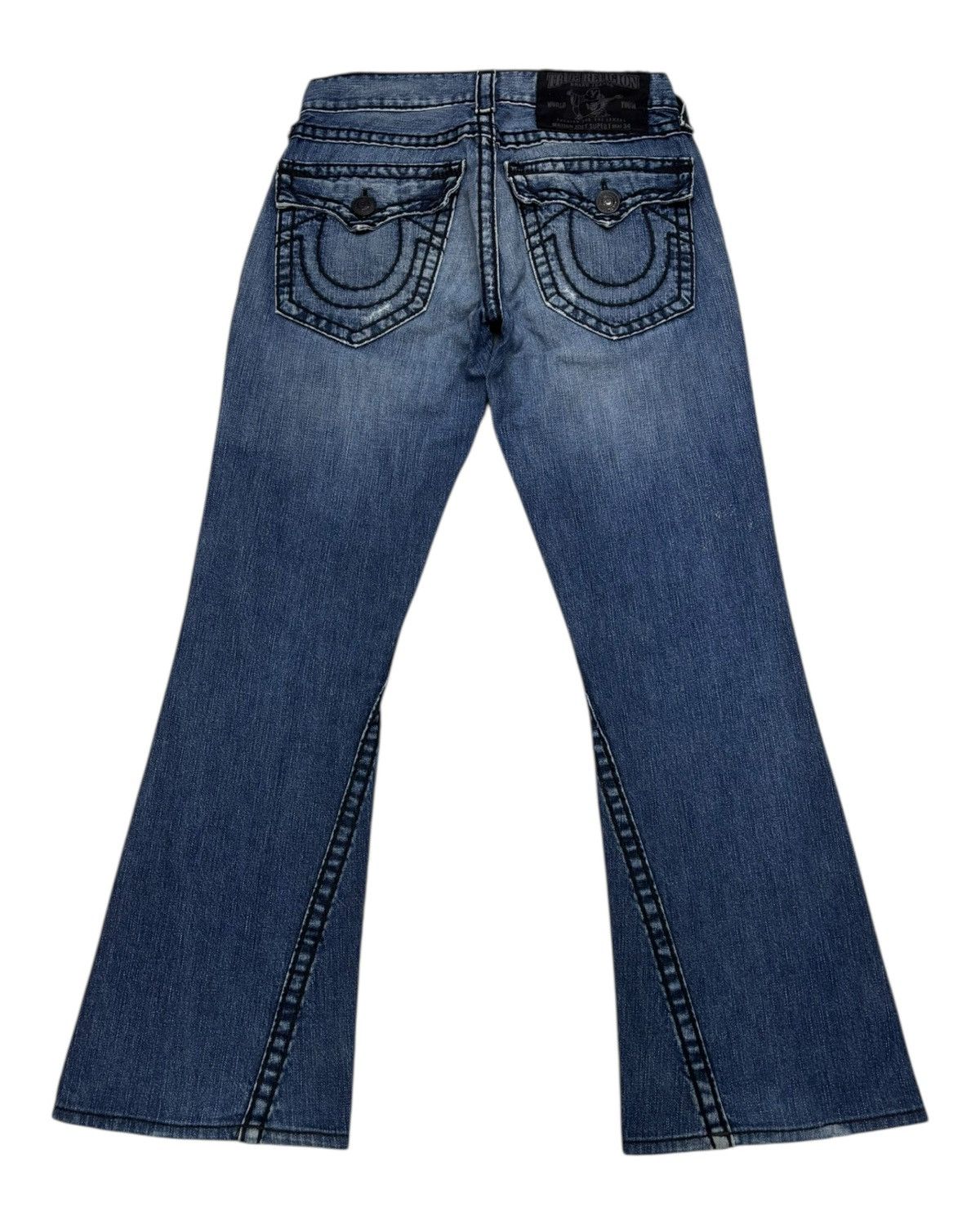 Hysteric Glamour × True Religion TRUE RELIGION Joey Super T Flared Jeans Distressed Denim Size US 30 / EU 46 - 2 Thumbnail