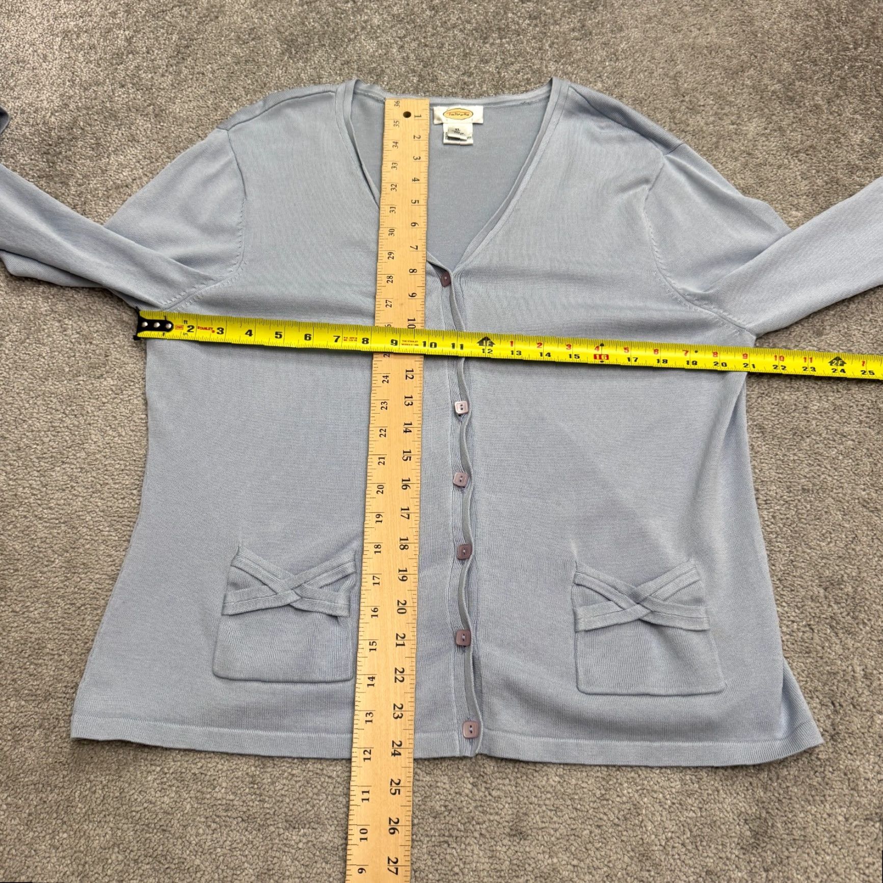 Talbots Talbots Cardigan Sweater Womens XL Light Blue V-Neck Silk Nylon Stretch Knit Size XL / US 12-14 / IT 48-50 - 6 Thumbnail