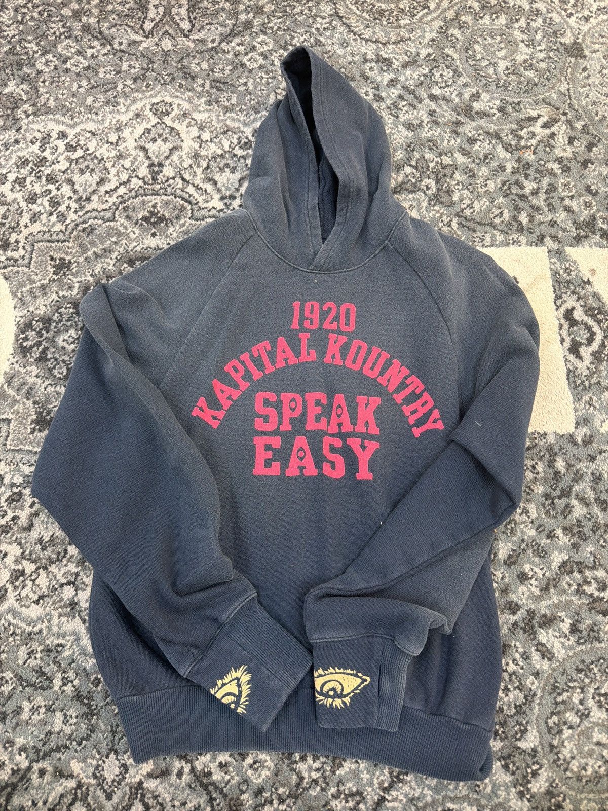 Kapital Kapital Kountry Speak Easy hooded sweatshirt navy pink Size US M / EU 48-50 / 2 - 1 Thumbnail