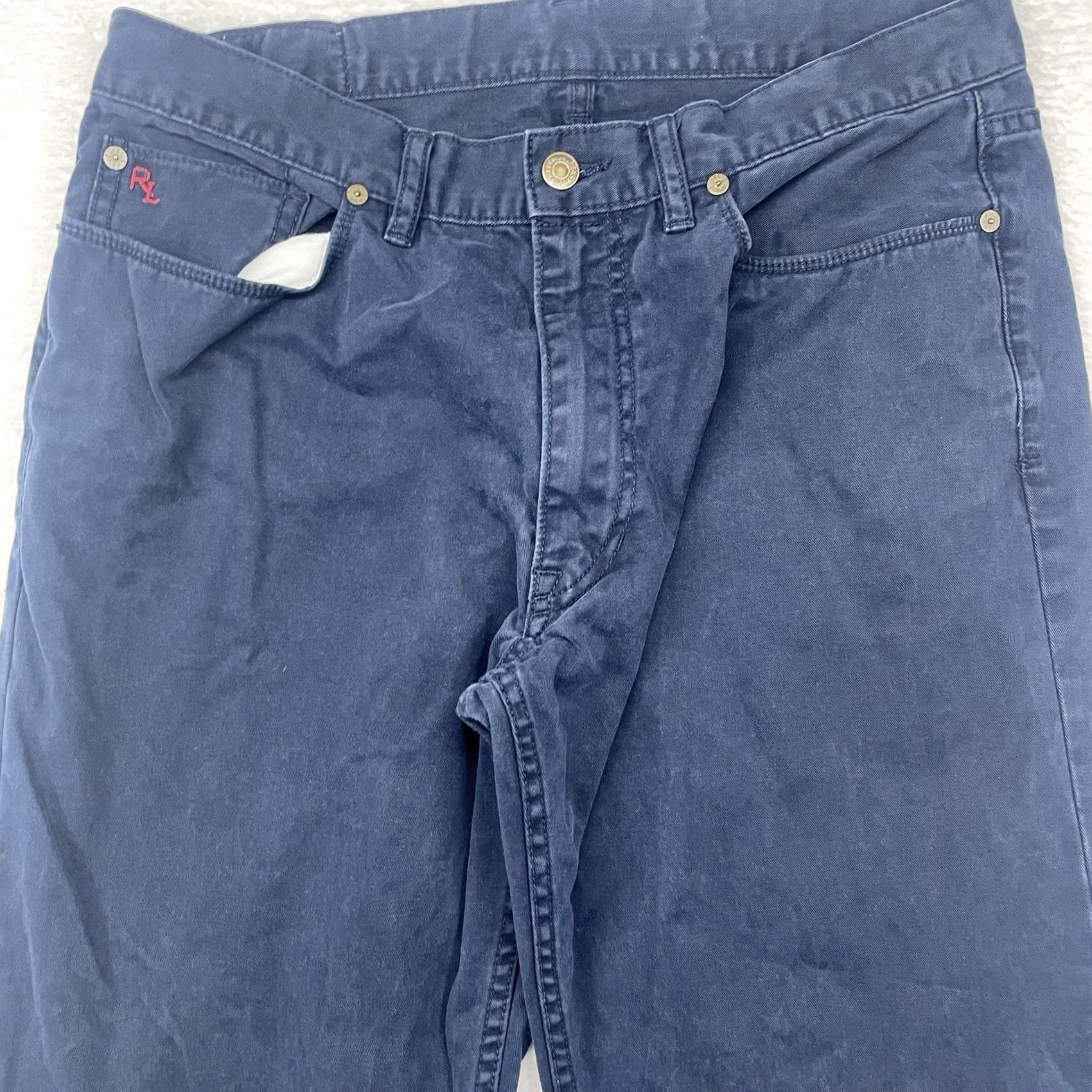 Polo Ralph Lauren Polo Ralph Lauren Mens Navy Blue Straight Leg Five Pocket Chino Pants 34x34 Size US S / EU 44-46 / 1 - 2 Thumbnail