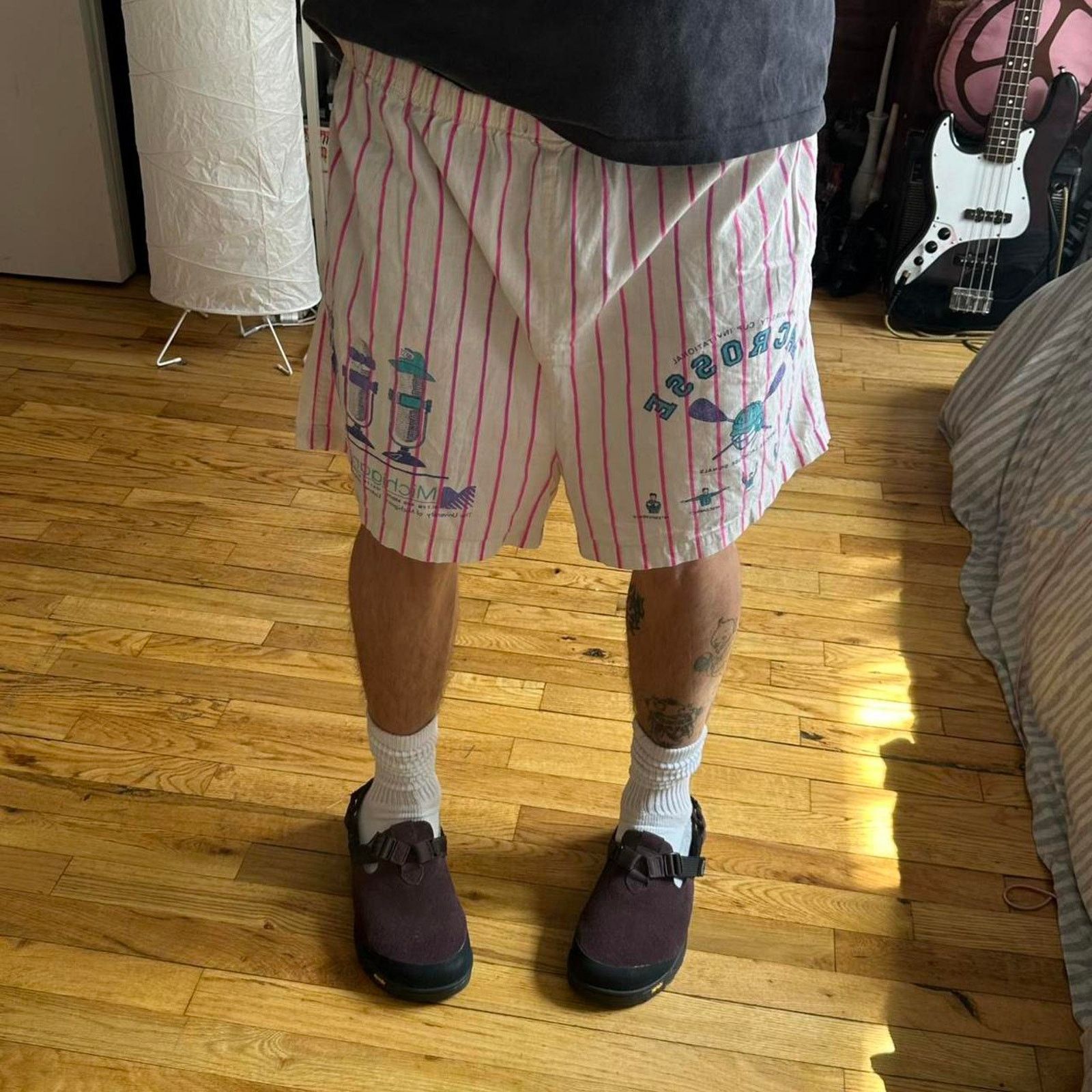 Vintage Vintage 80s Michigan Lacrosse Stripped Pink Gym Sleep Shorts Size US 34 / EU 50 - 8 Thumbnail