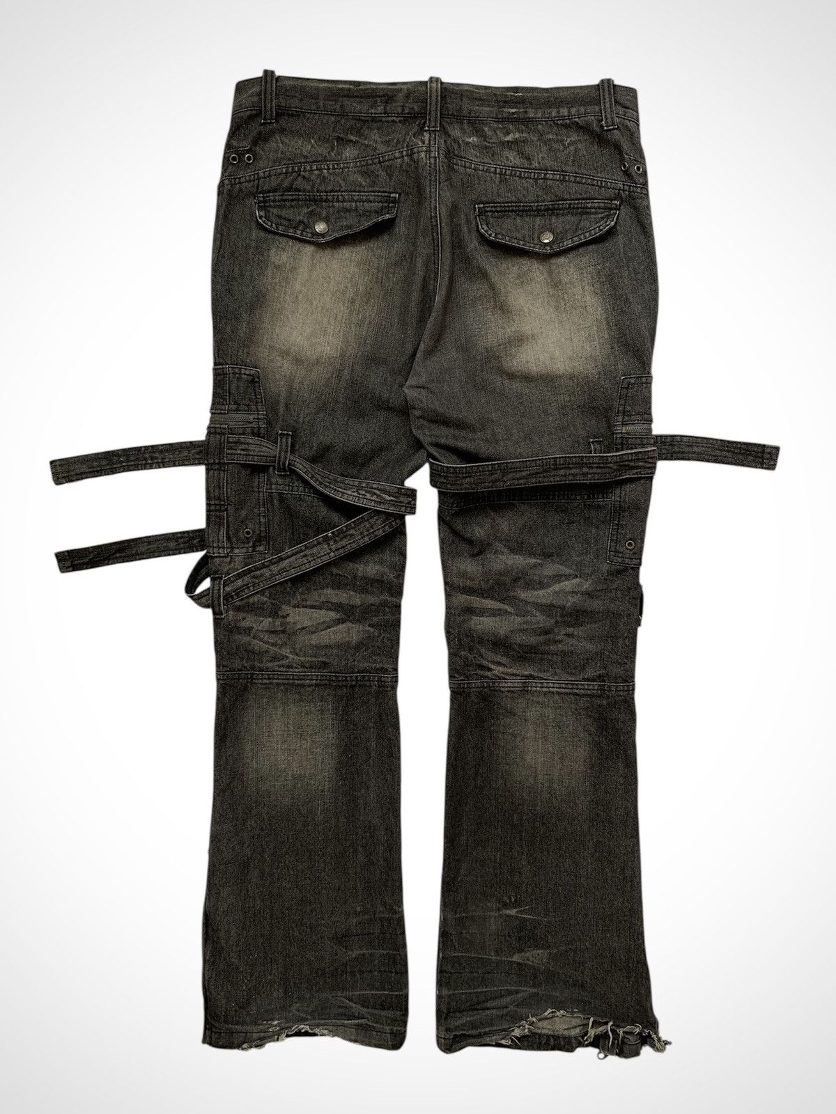 Japanese Brand 2000s Topism Flared Bondage Zipper Jeans Size US 35 - 2 Thumbnail