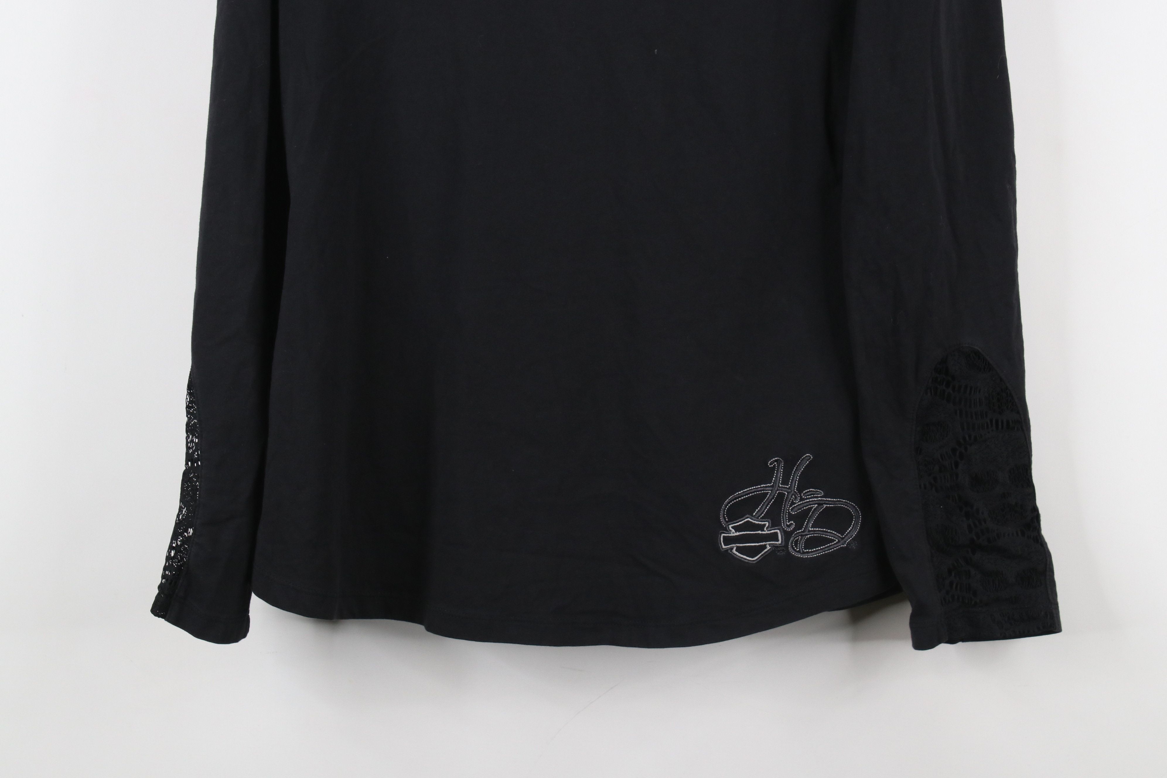 Harley Davidson × Vintage Vintage Y2K Harley Davidson Skull Lace Long Sleeve T-Shirt Size L / US 10 / IT 46 - 3 Thumbnail