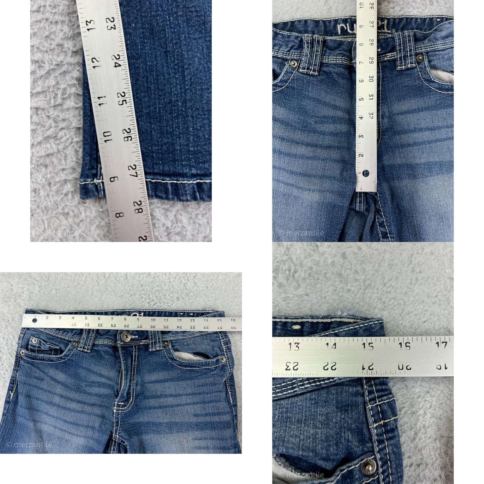 Vintage Rue21 Jeans Women 9 Blue Denim Bootcut Mid Rise Slim 5-Pocket Stretch Size 30" / US 8 / IT 44 - 9 Thumbnail