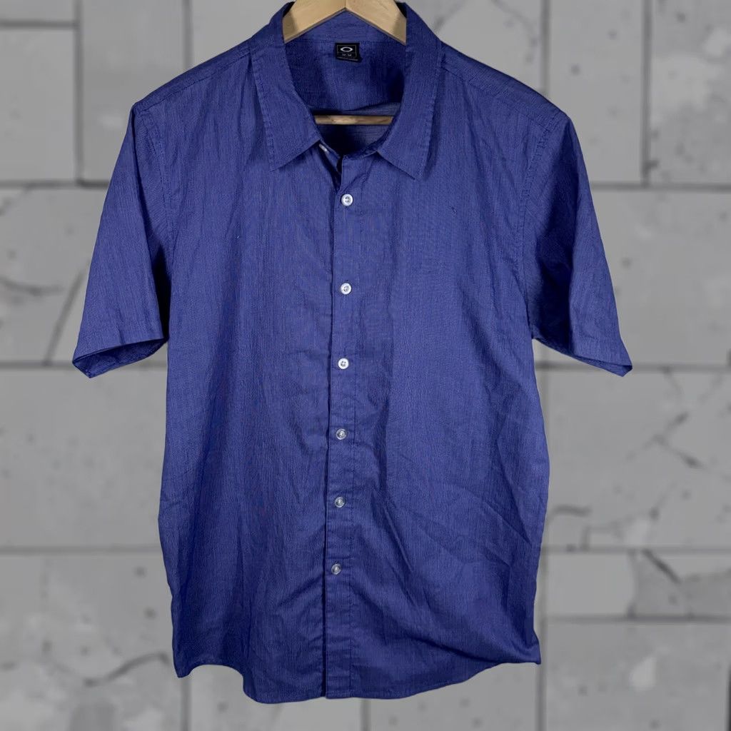 Oakley Oakley Blue Striped Button-Up Short Sleeve Shirt Mens Size M Size US M / EU 48-50 / 2 - 1 Thumbnail