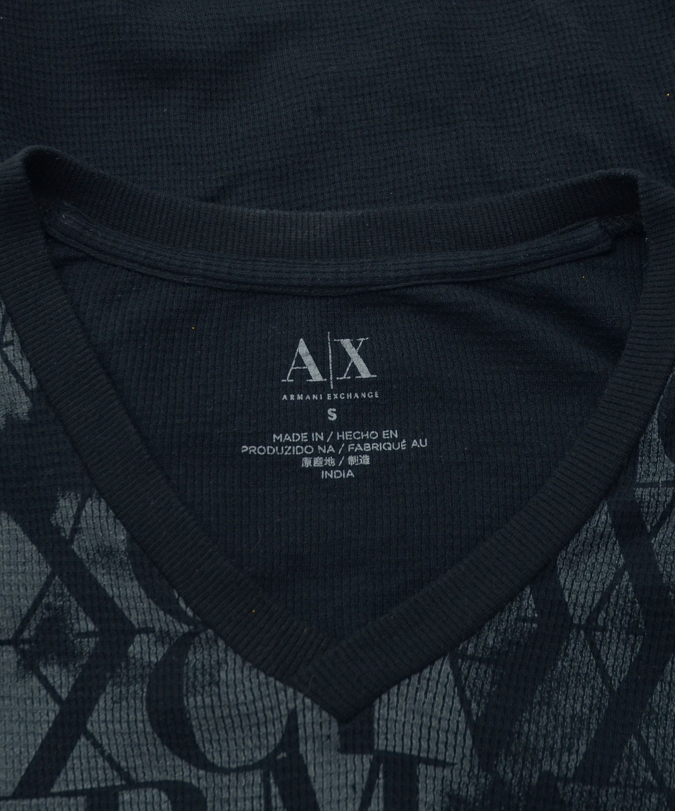 Armani Exchange × Vintage Vintage Armani Exchange A|X Black Long Sleeve Y2K Printed Size US S / EU 44-46 / 1 - 8 Thumbnail