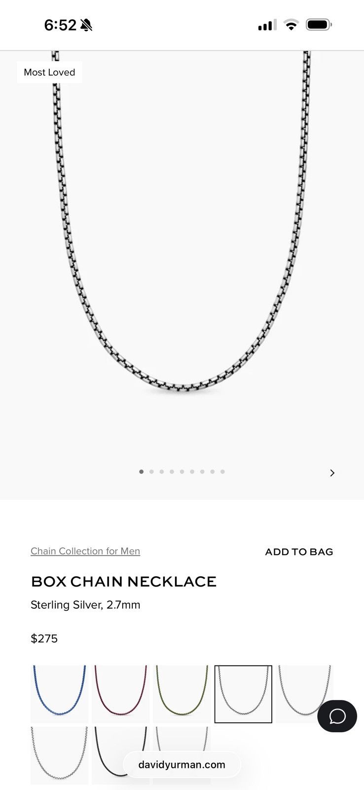 David Yurman David Yurman Box Chain Necklace and Chevron Cross Pendant Size ONE SIZE - 6 Thumbnail