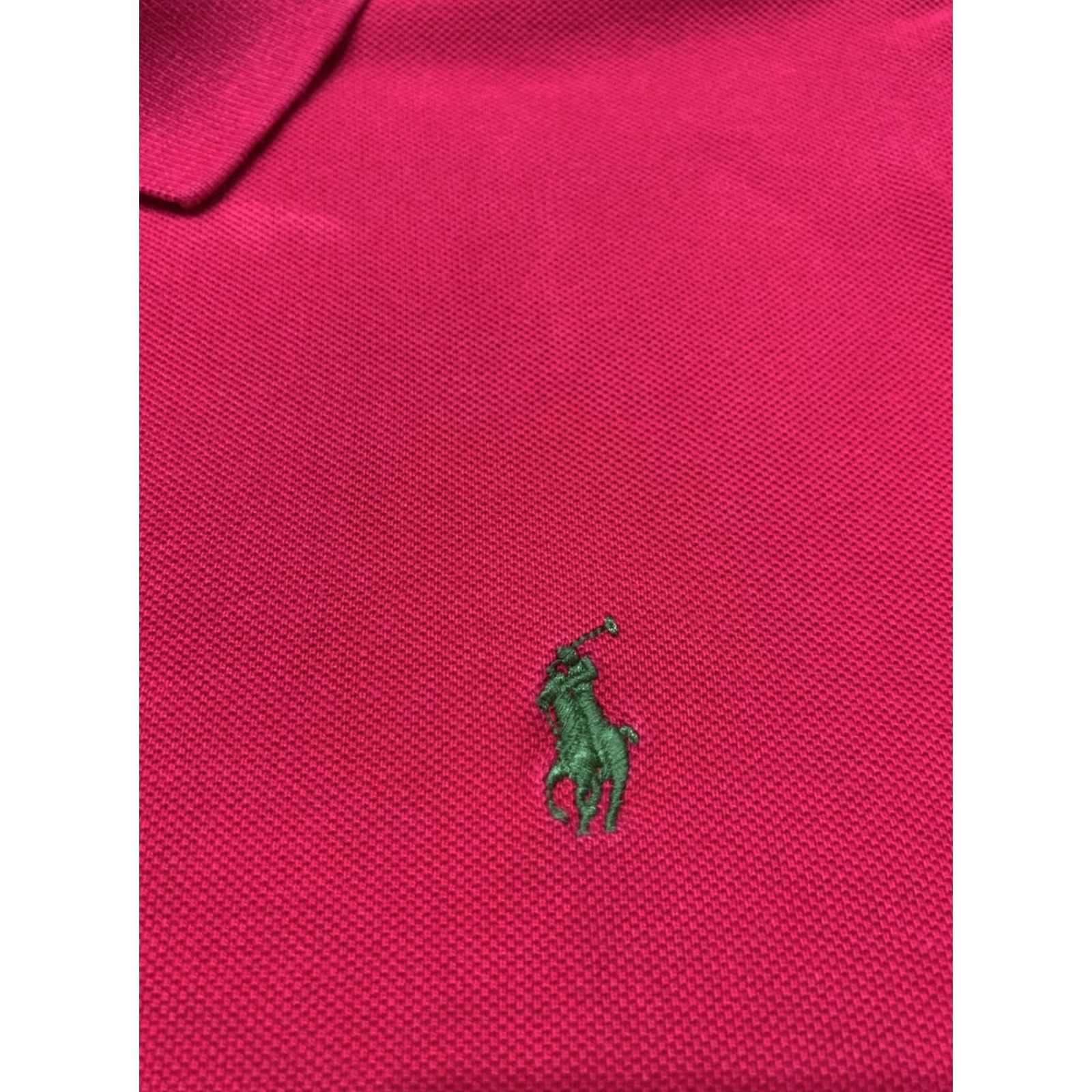 Polo Ralph Lauren VINTAGE Polo Ralph Lauren Mens Pink Solid Polo Shirt Size XL, Short Sleeve, Embroidered Green Pony, 80s/90s Size US XL / EU 56 / 4 - 4 Thumbnail