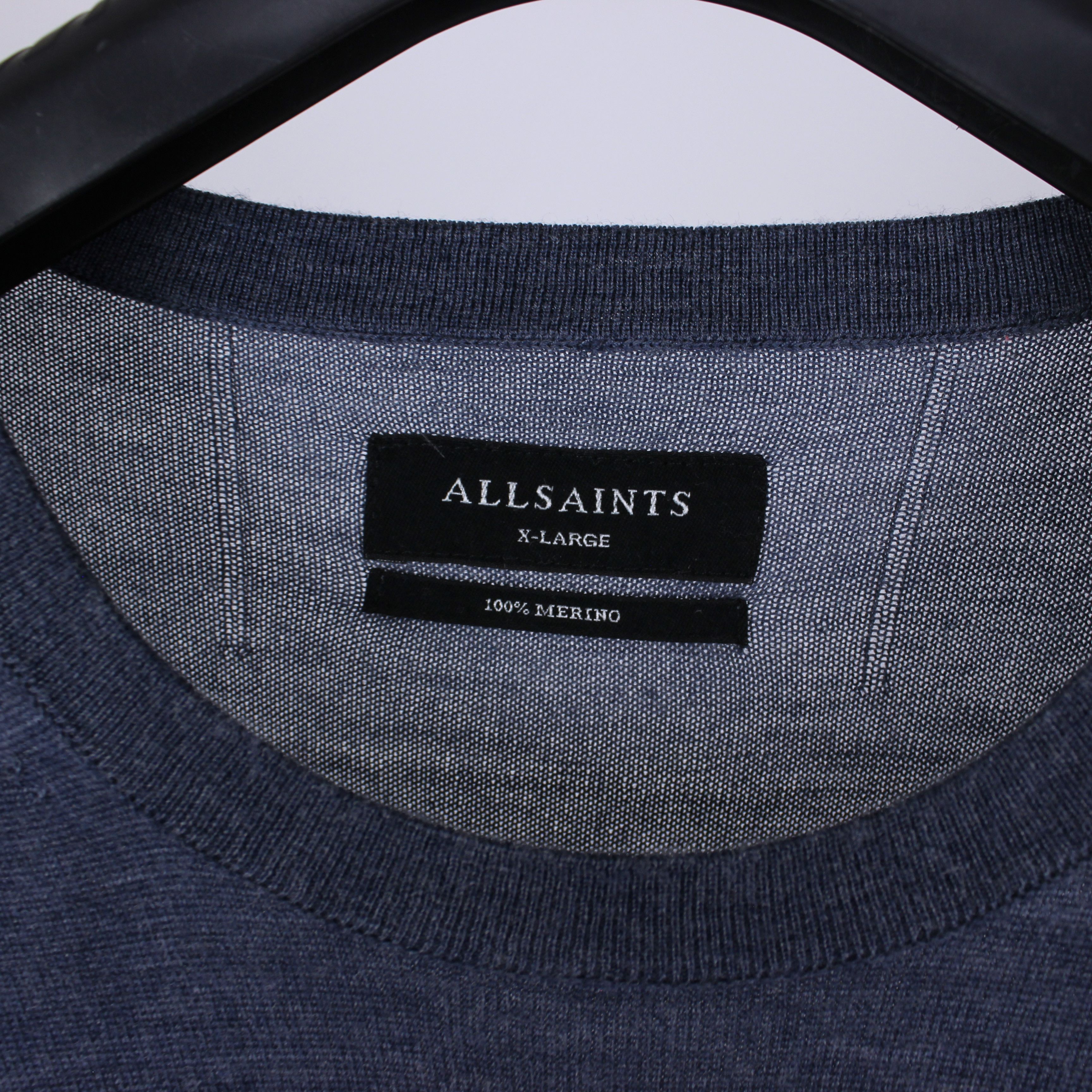 Allsaints Allsaints sweater merino wool L XL wool blue light Size US L / EU 52-54 / 3 - 6 Thumbnail