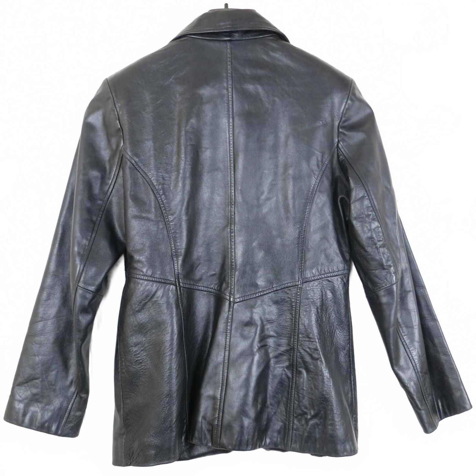 Other Kenneth Cole Reaction Black Leather Jacket Women's Medium Size M / US 6-8 / IT 42-44 - 3 Thumbnail