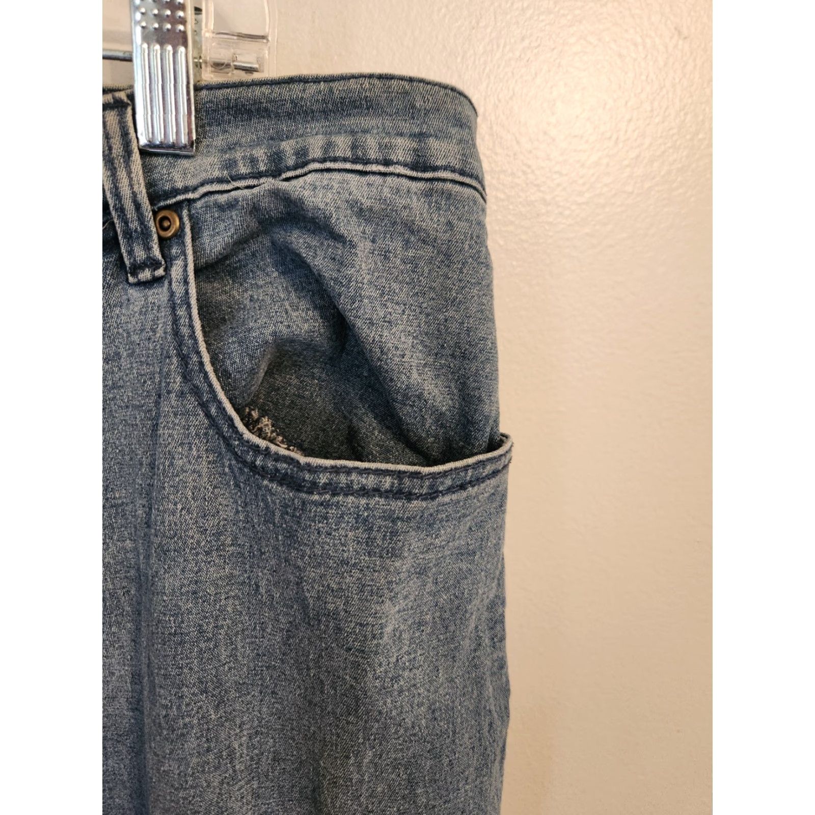 Vintage VINTAGE DG2 Diane Gilman Blue Embellished Shiny Bootcut Jeans 22W Petite Womens Jeans Boots Female Girls Mens Size 40" / US 18 - 3 Thumbnail