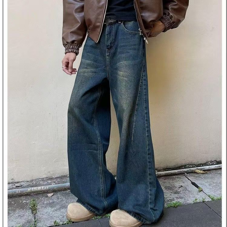 Japanese Brand × Jean American washed retro straight all-match distressed jeans Size US 32 / EU 48 - 2 Thumbnail
